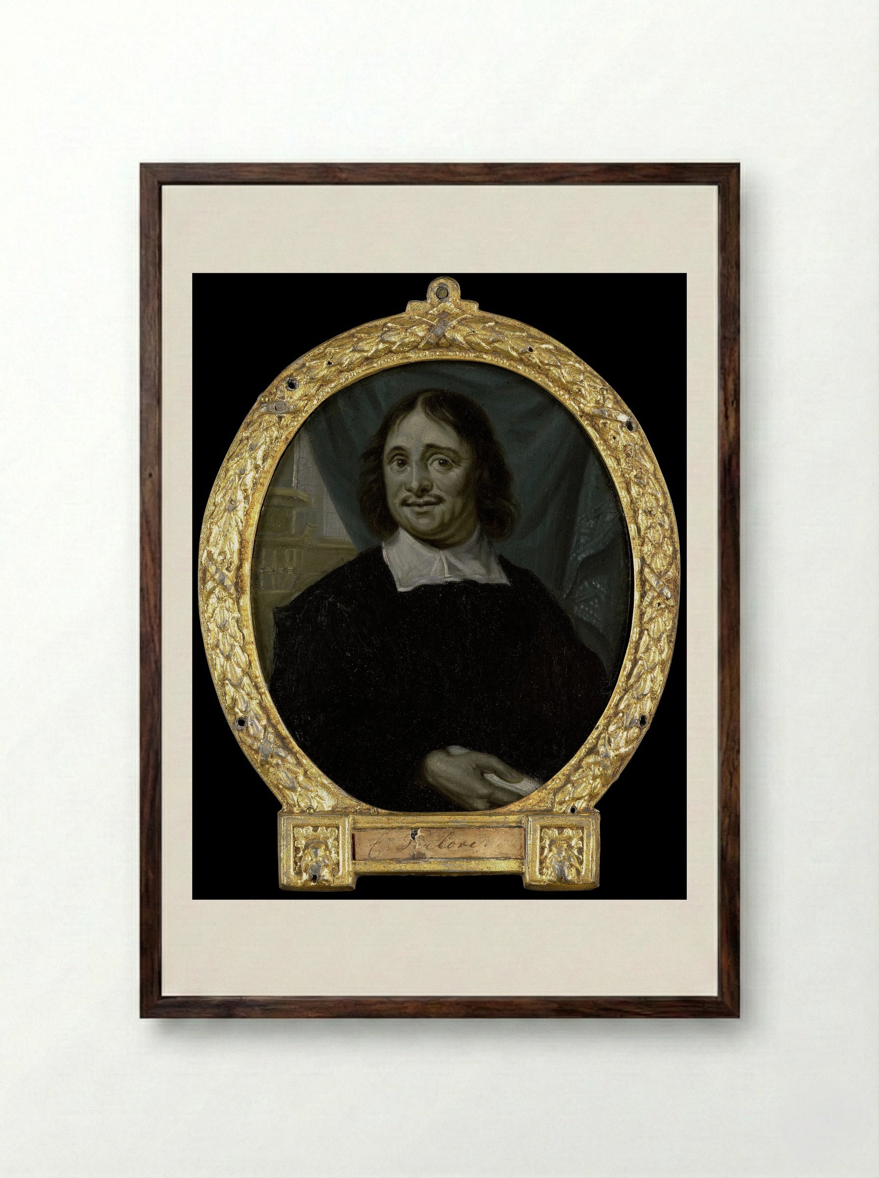 Karel Verloove (1633-na 1695), dichter te Amsterdam - Arnoud van Halen - Framed Print Dark Wood