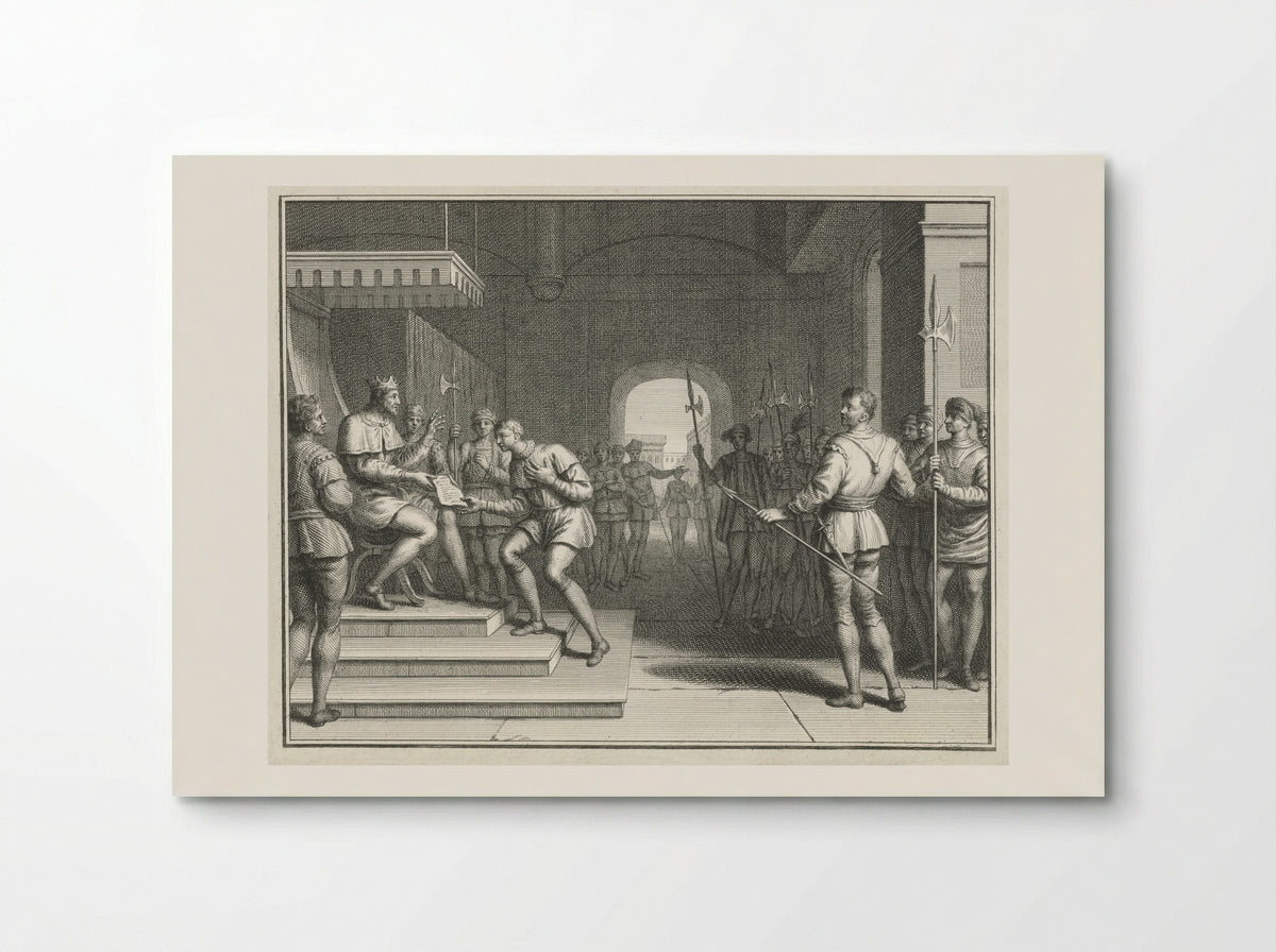 Karel de Eenvoudige verleent Dirk I de titel graaf van Holland - Pieter Tanjé - Poster