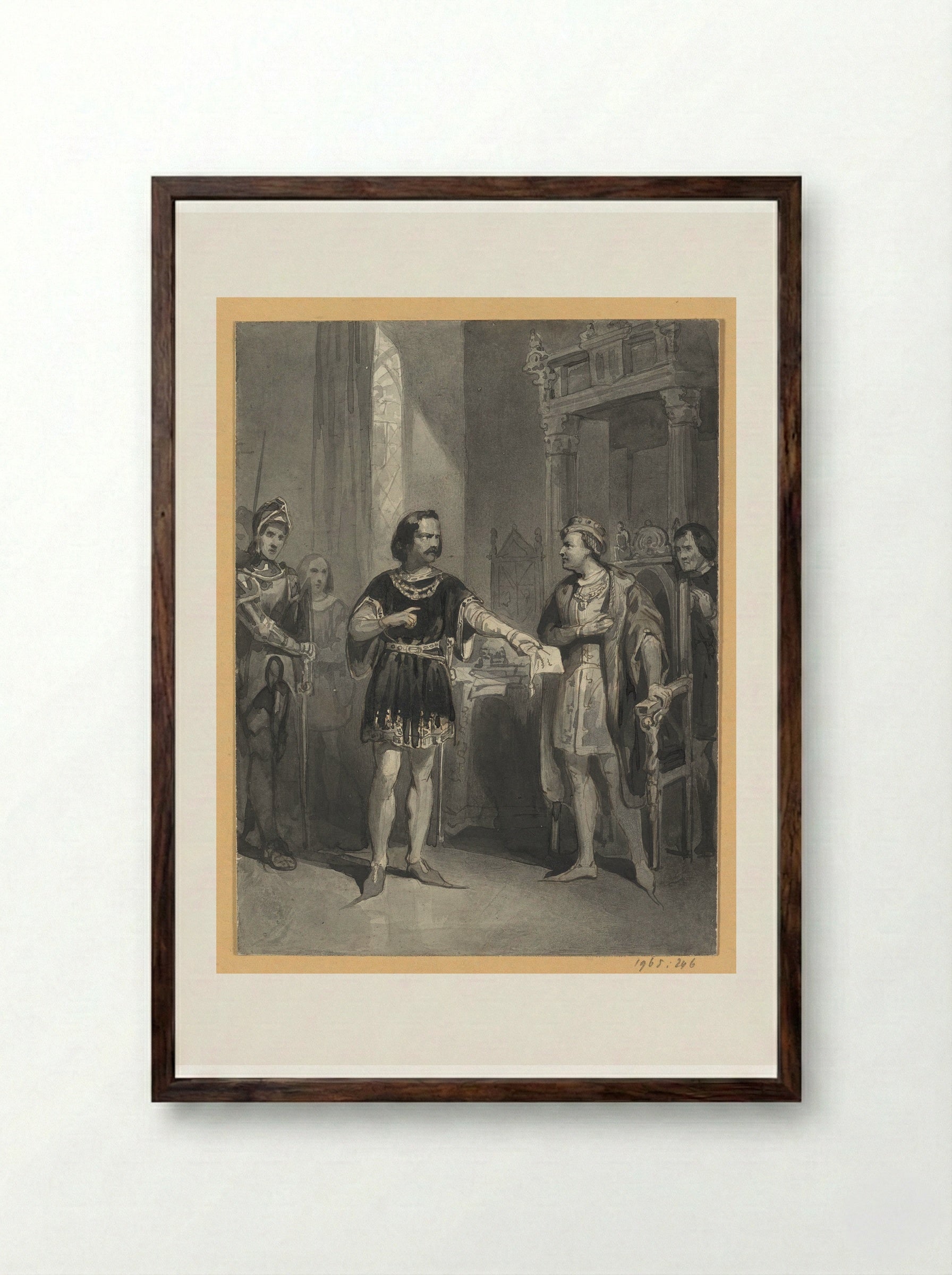 Karel de Stoute en Lodewijk XI te Péronne - Johann Wilhelm Kaiser (I) - Framed Print Dark Wood