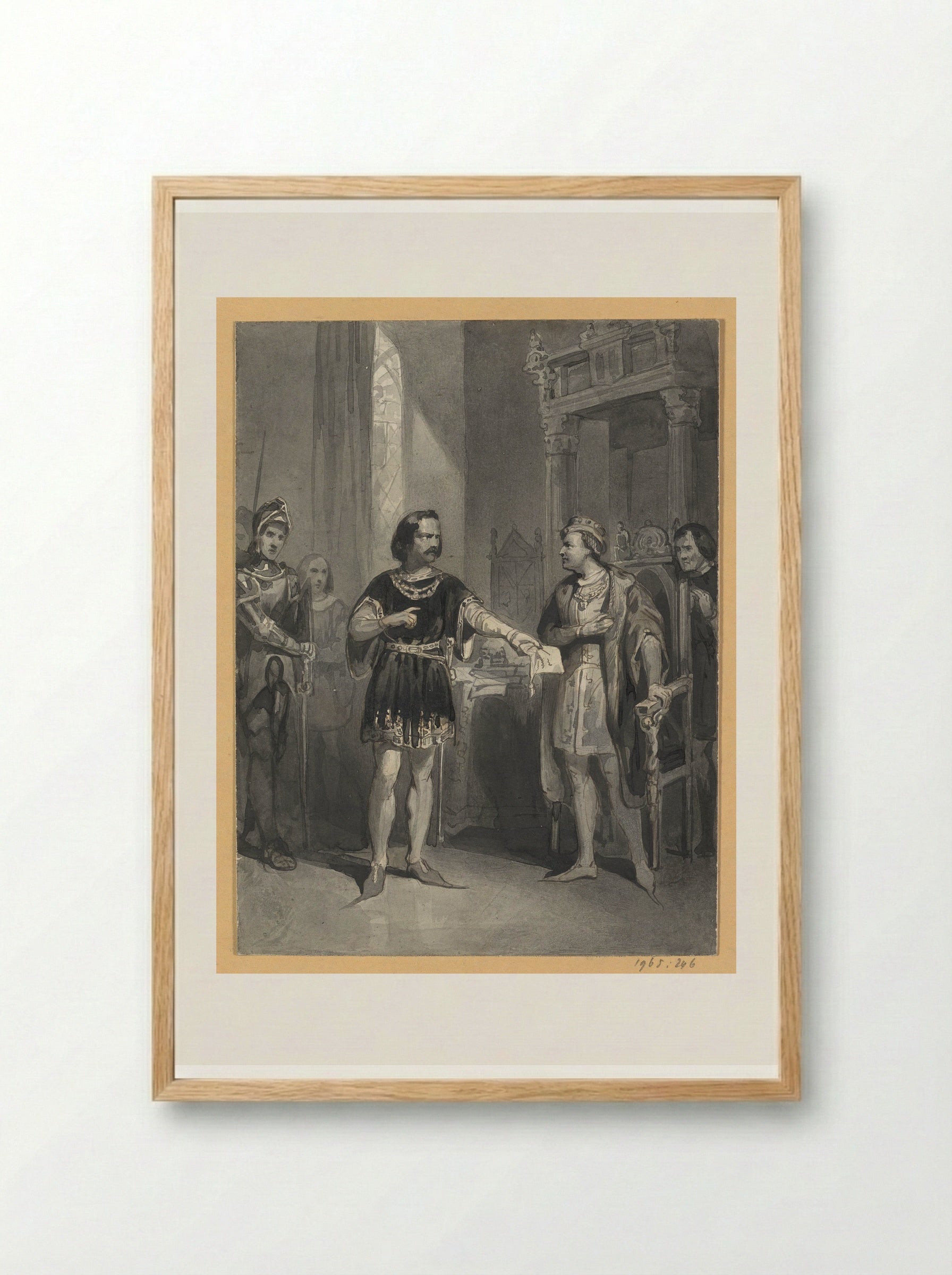 Karel de Stoute en Lodewijk XI te Péronne - Johann Wilhelm Kaiser (I) - Framed Print Wood
