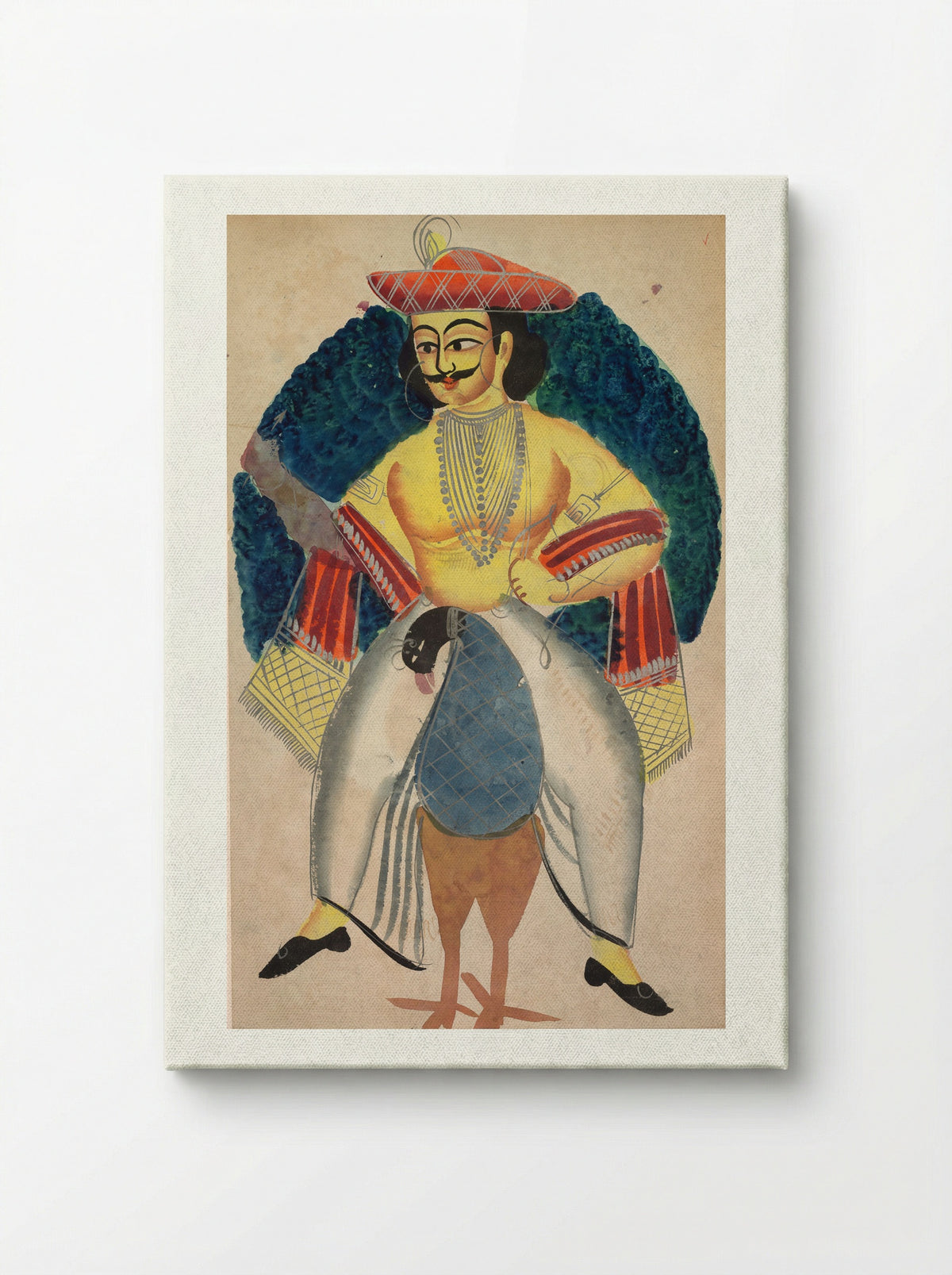 Kartikeya - Kalighat School - Canvas