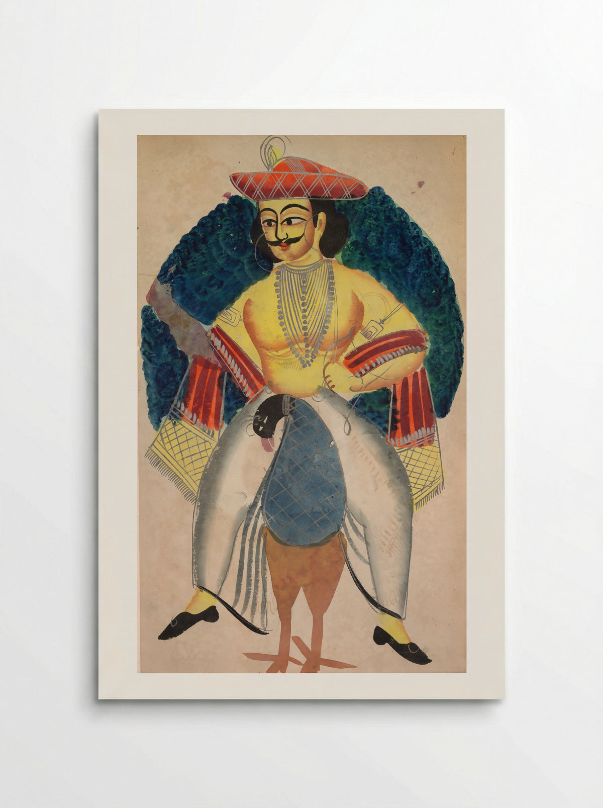 Kartikeya - Kalighat School - Poster