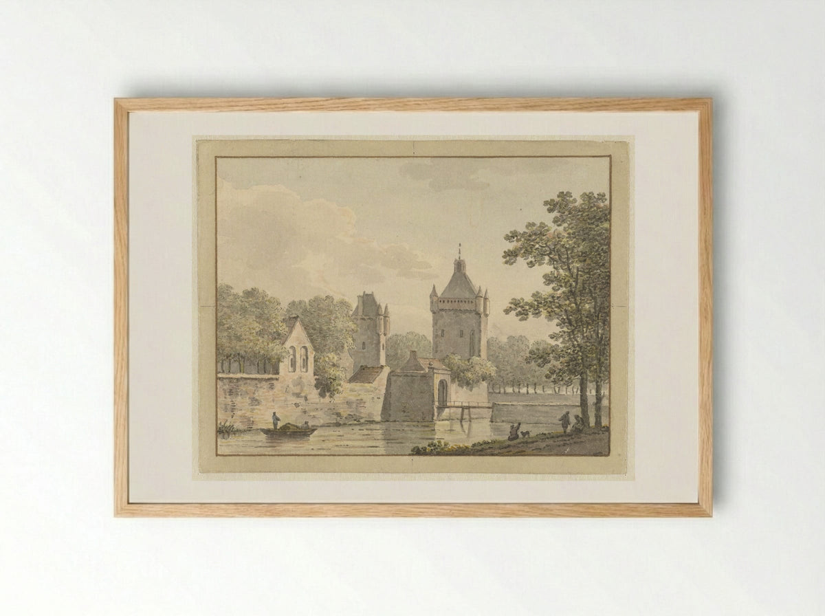 Kasteel De Pol te Vianen - Johann Heinrich Müntz - Framed Print Wood