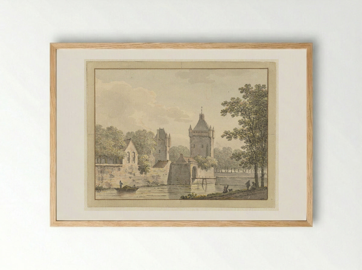 Kasteel De Pol te Vianen - Johann Heinrich Müntz - Framed Print Wood