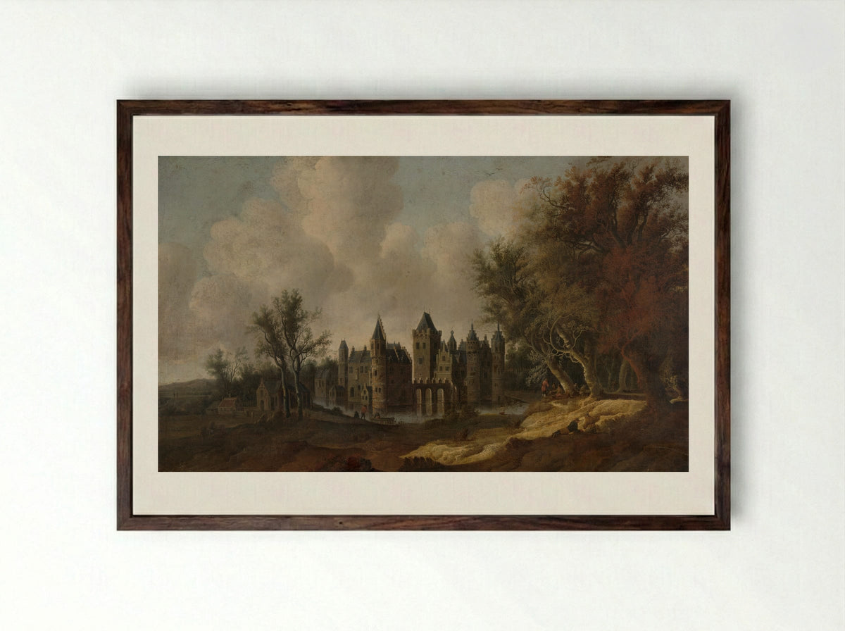 Kasteel Egmond - G.W. Berckhout - Framed Print Dark Wood
