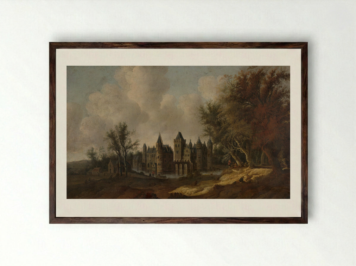 Kasteel Egmond - G.W. Berckhout - Framed Print Dark Wood