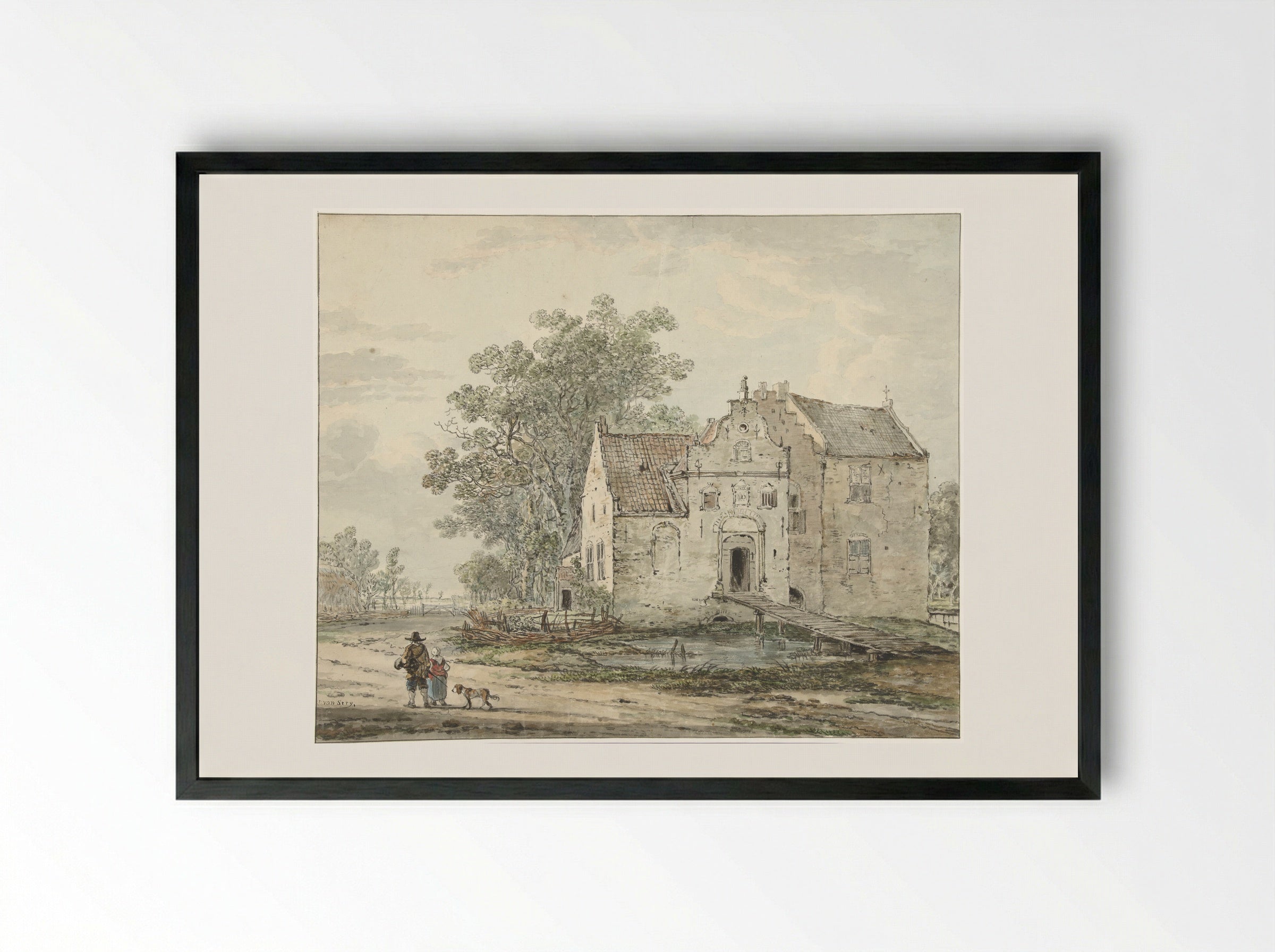 Kasteel IJzendoorn in de Betuwe - Jacob van Strij - Framed Print Black