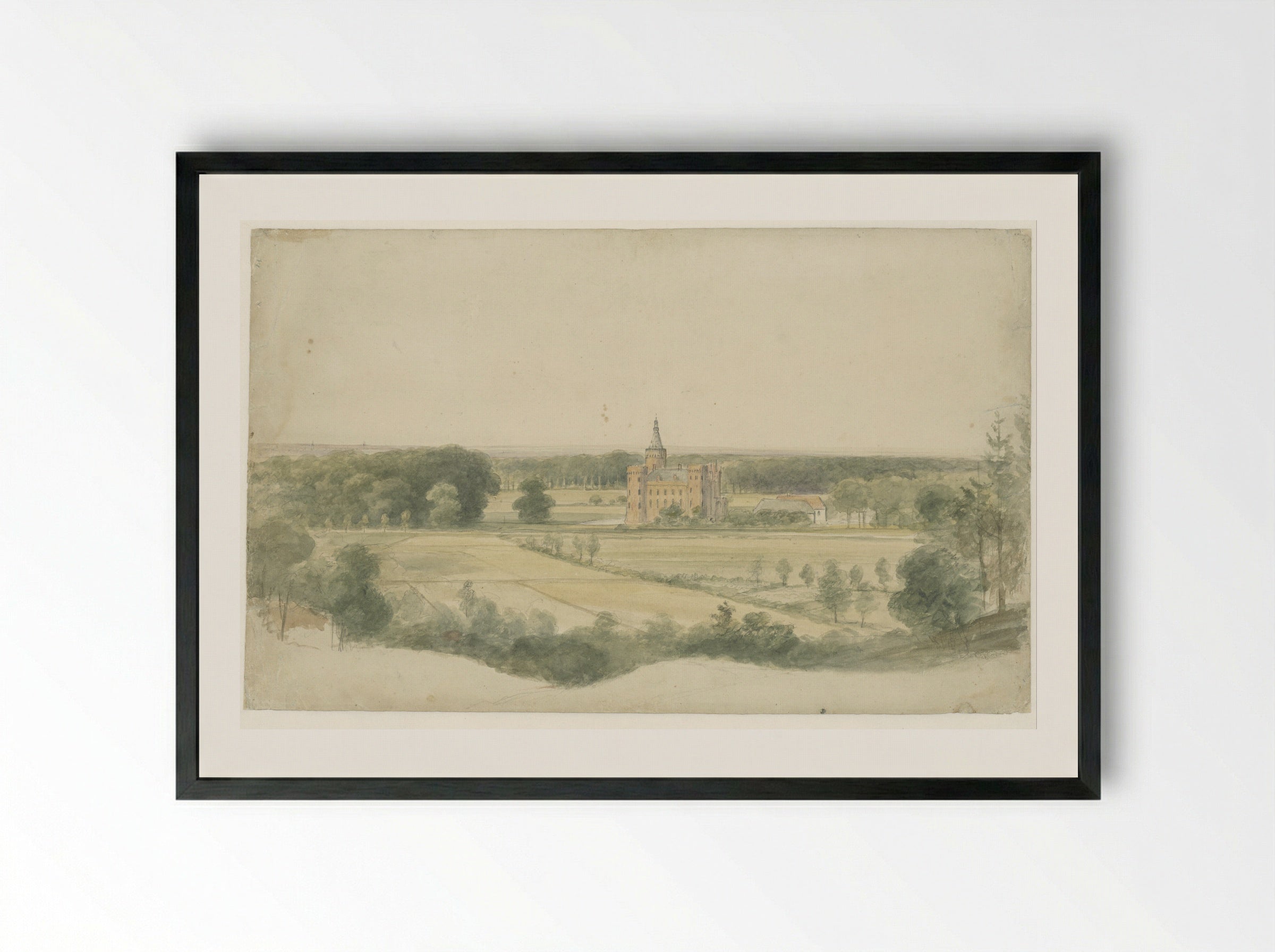 Kasteel Moyland bij Kleef - Lodewijk Johannes Kleijn - Framed Print Black