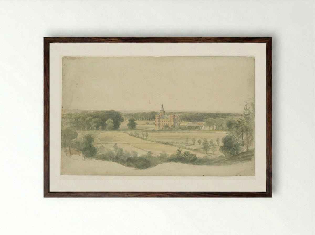 Kasteel Moyland bij Kleef - Lodewijk Johannes Kleijn - Framed Print Dark Wood