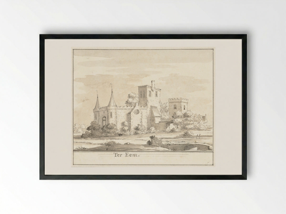 Kasteel Ter Eem - Jacobus Stellingwerff - Framed Print Black