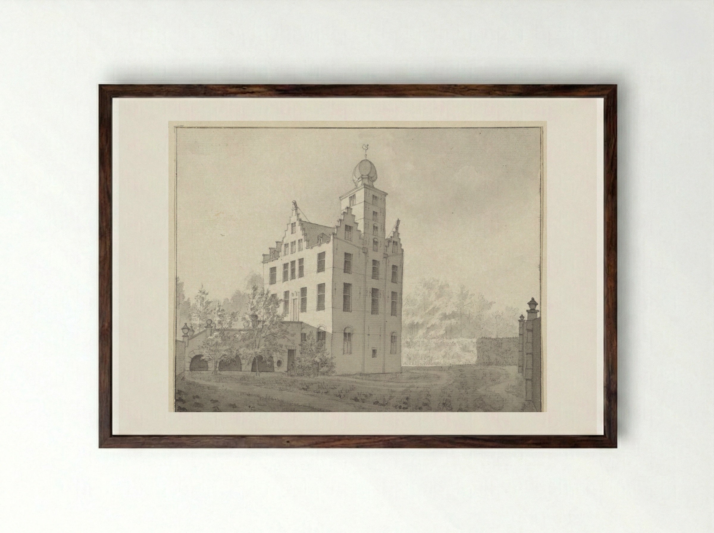 Kasteel Zuylestein - Hendrik Abraham Klinkhamer - Framed Print Dark Wood