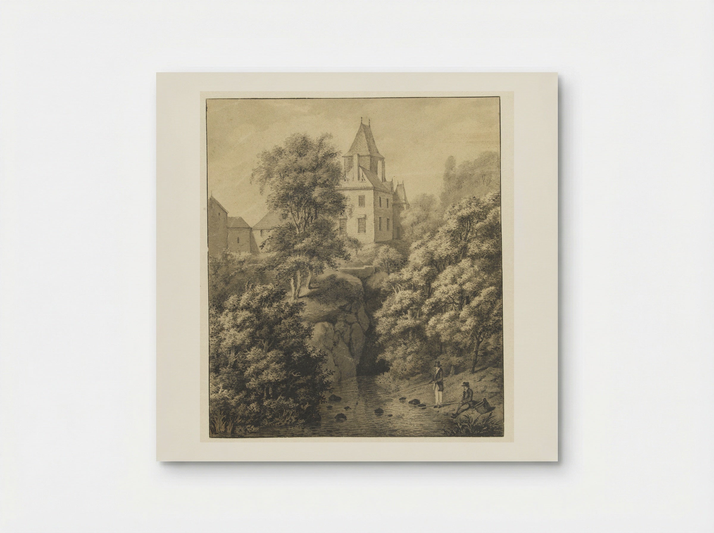 Kasteel en bergachtig landschap - Cornelis Apostool - Poster