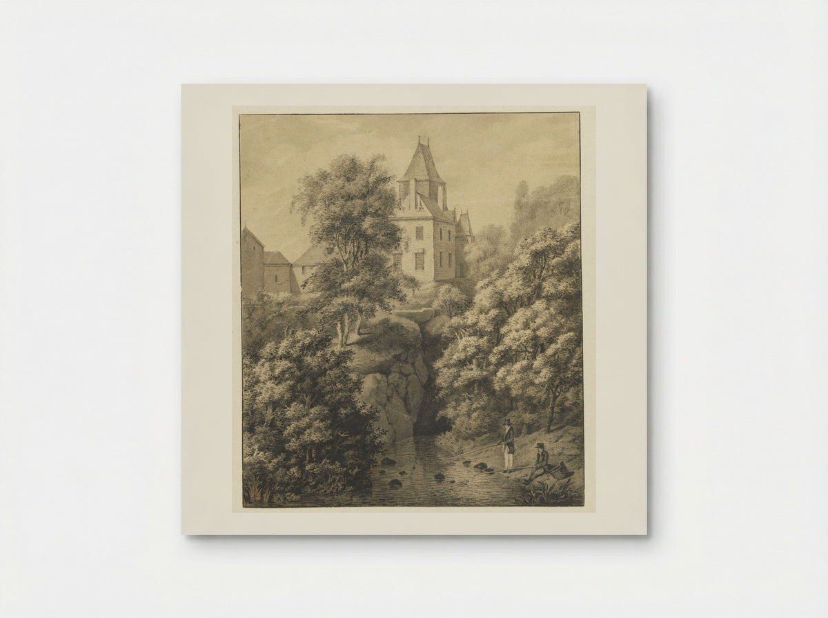 Kasteel en bergachtig landschap - Cornelis Apostool - Poster