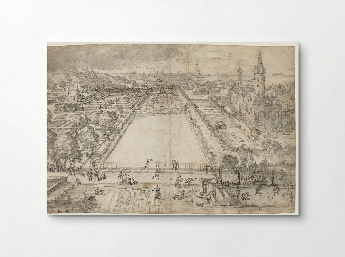 Kasteel met een park in de nabijheid van een stad - Frederik van Valckenborch - Poster