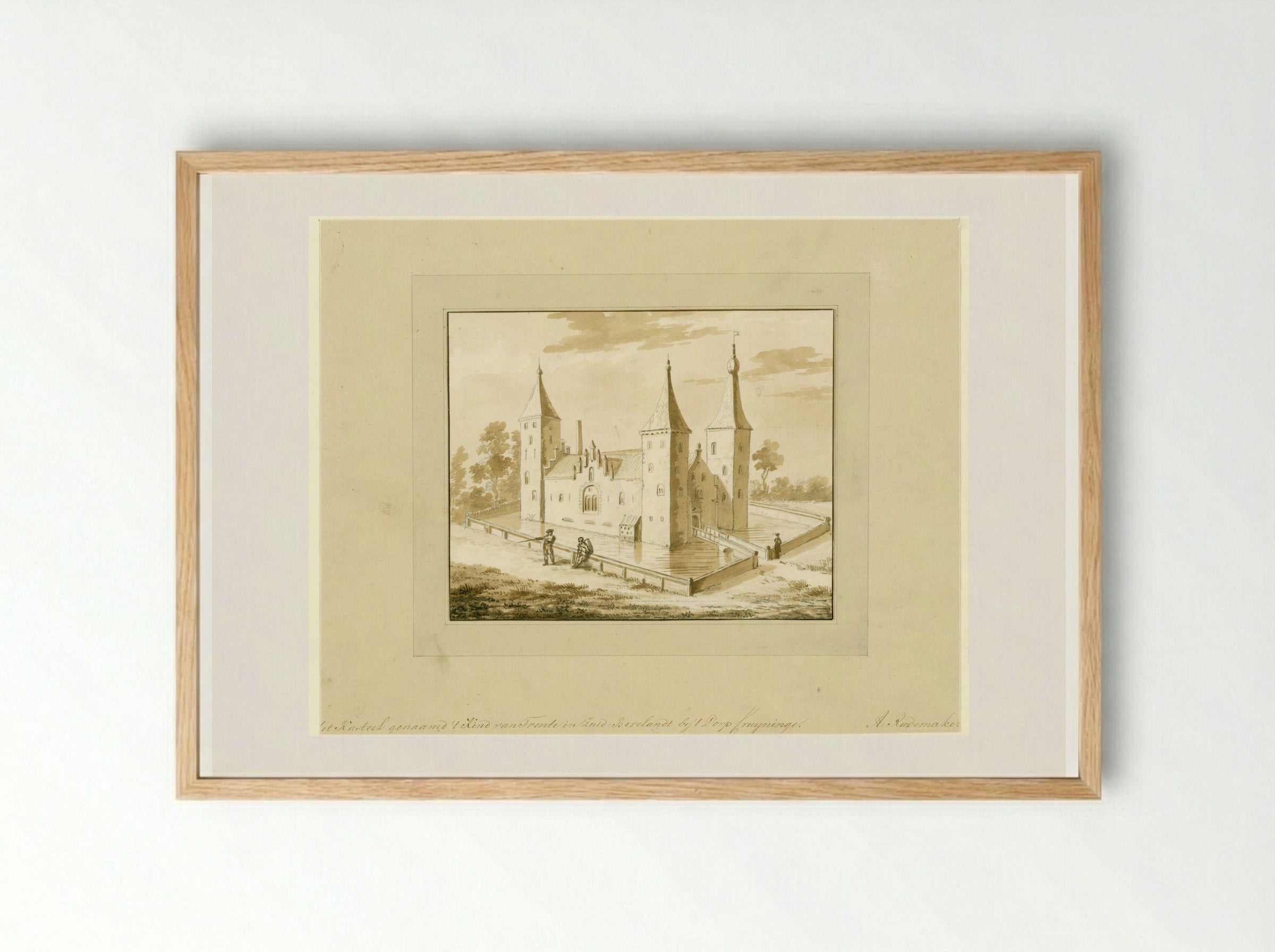 Kasteel 't Kind van Trente bij Kruiningen - Abraham Rademaker - Framed Print Wood