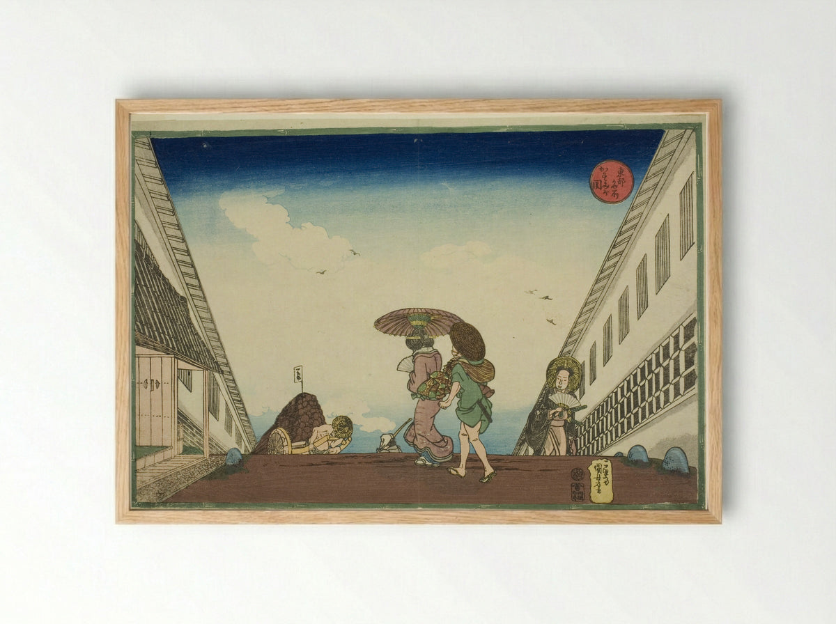 Kasumigaseki, from the series Famous Places in the Eastern Capital (Toto meisho) - Utagawa Kuniyoshi - Framed Print Wood