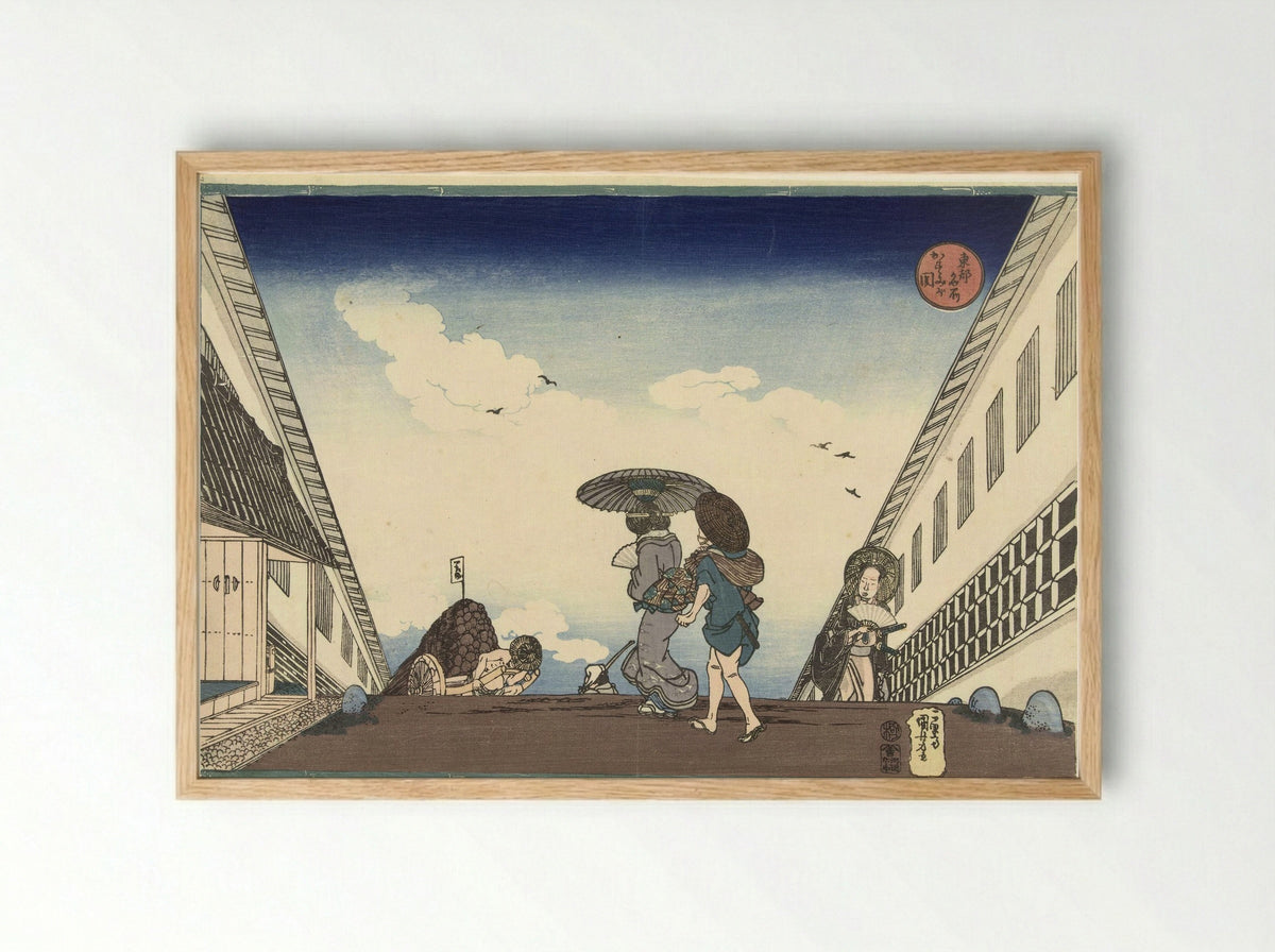 Kasumigaseki, from the series Famous Places in the Eastern Capital (Toto meisho) - Utagawa Kuniyoshi - Framed Print Wood