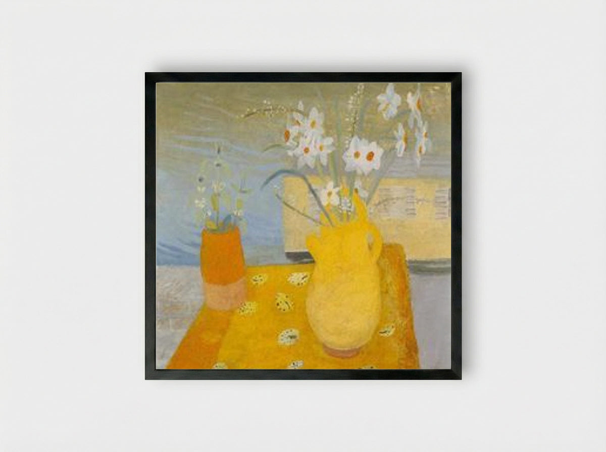 Kate's Flowers - Winifred Nicholson - Framed Print Black