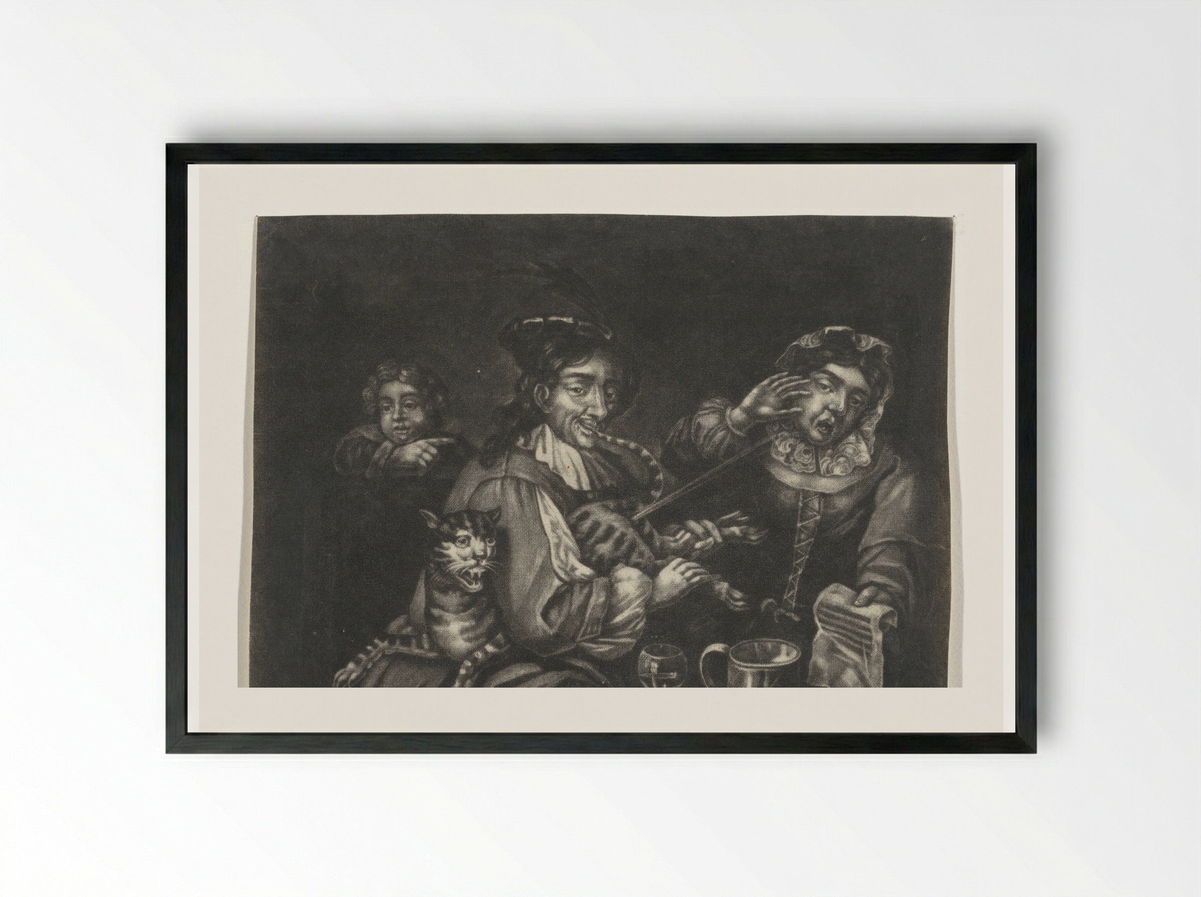 Kattenconcert (Cat Concert) - Jacob Gole - Framed Print Black