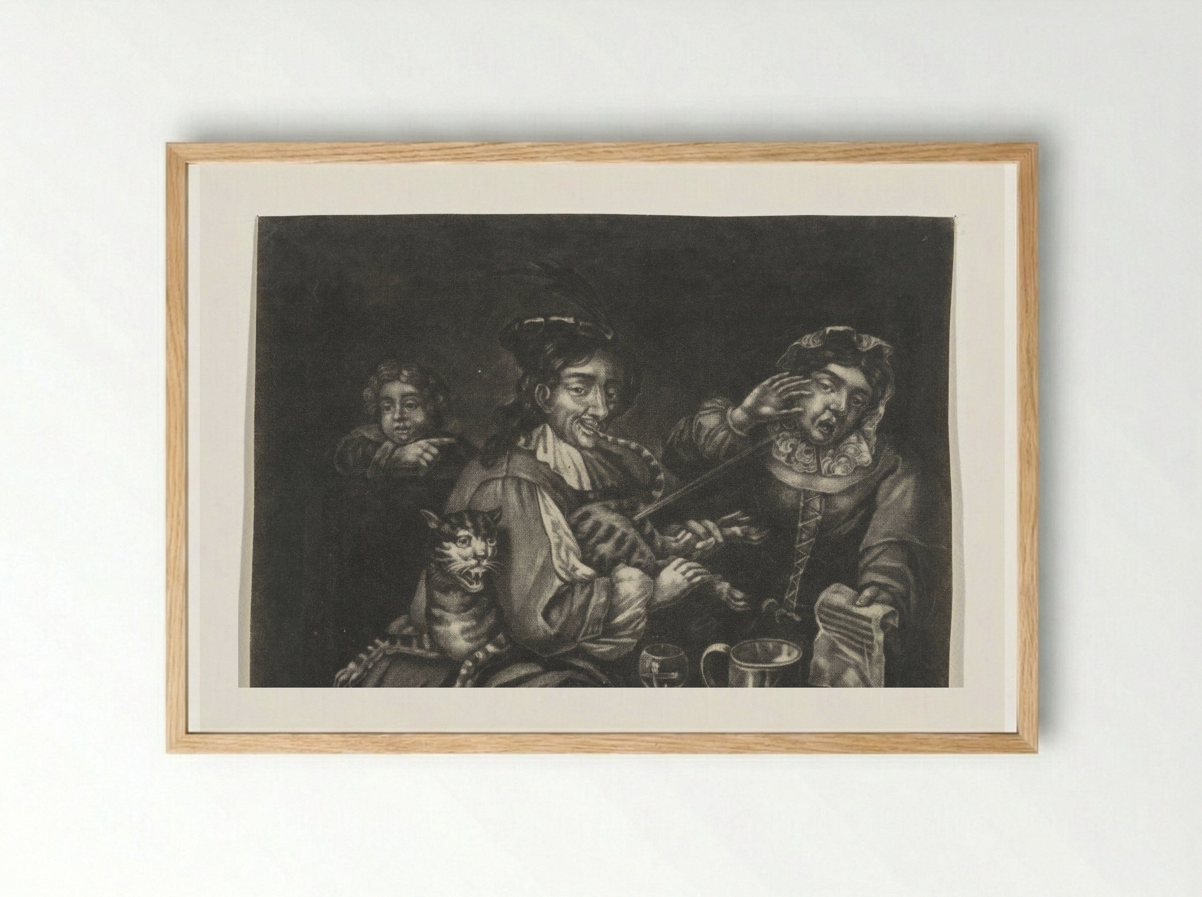 Kattenconcert (Cat Concert) - Jacob Gole - Framed Print Wood