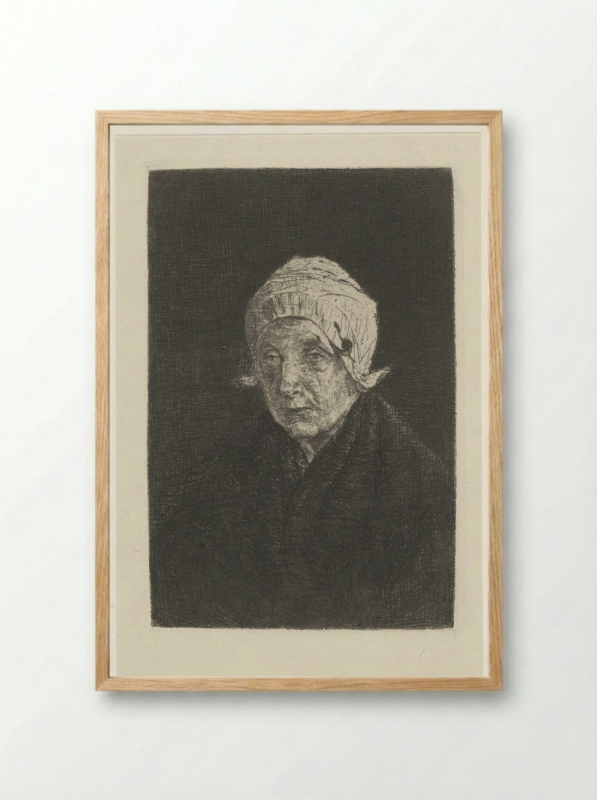 Katwijkse oude vrouw - Jozef Israëls - Framed Print Wood
