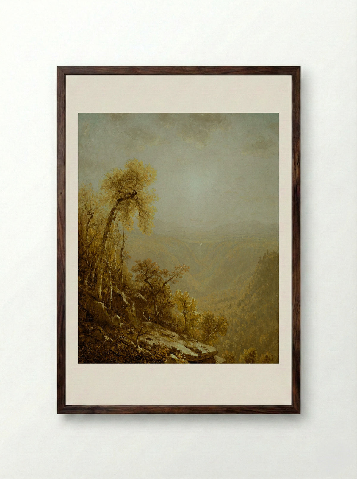 Kauterskill Clove, Catskill Mountains - Sanford Robinson Gifford - Framed Print Dark Wood