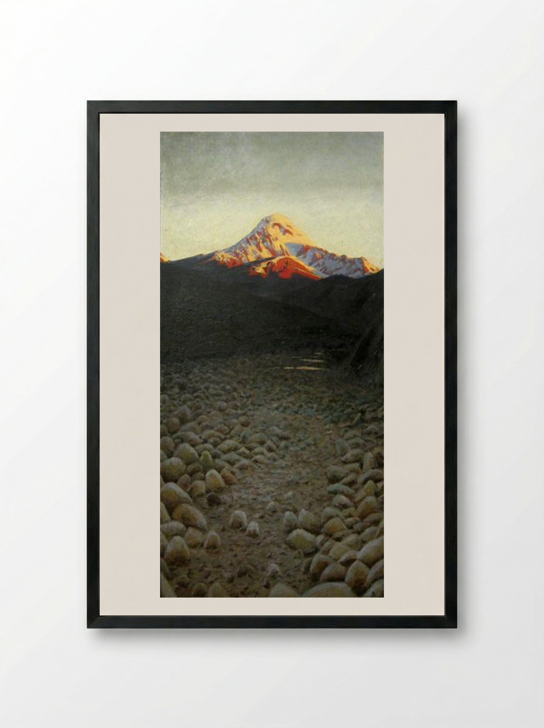 Kazbek - Vasily Vereshchagin - Framed Print Black