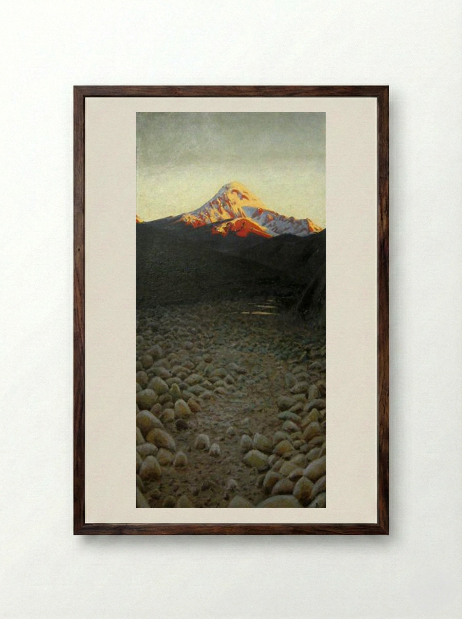 Kazbek - Vasily Vereshchagin - Framed Print Dark Wood