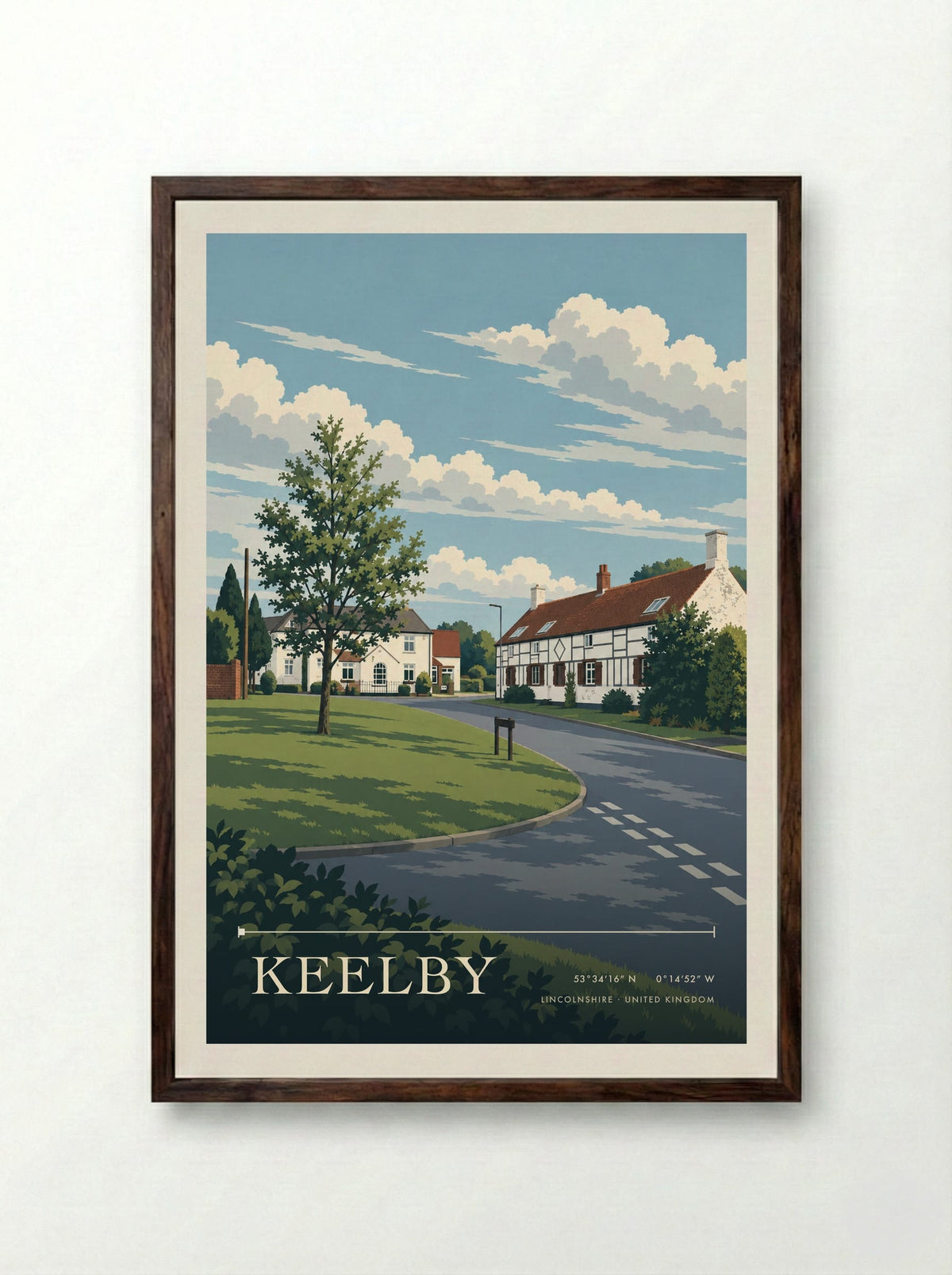 Keelby, Lincolnshire | Travel Poster - Framed Print Dark Wood