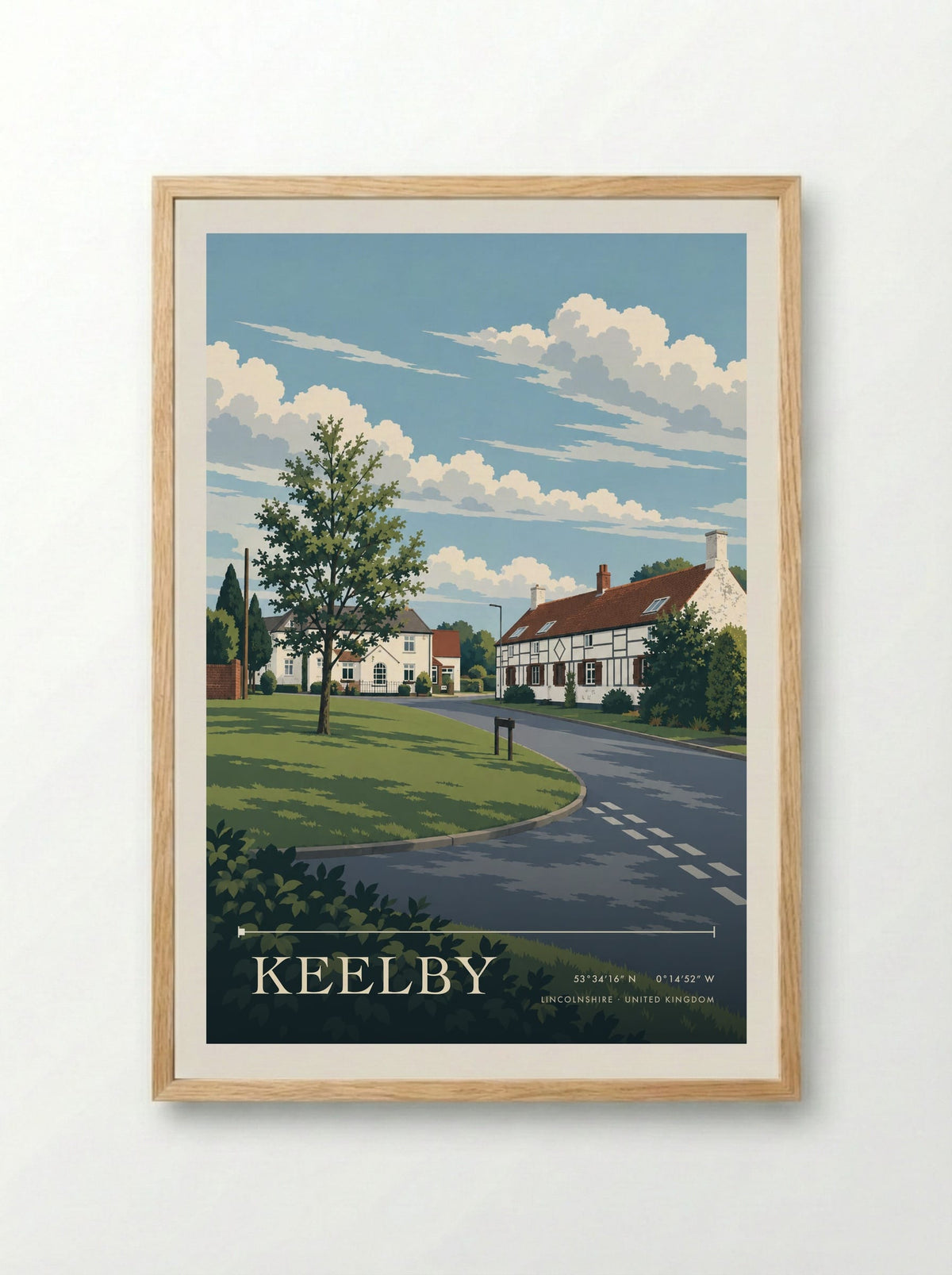 Keelby, Lincolnshire | Travel Poster - Framed Print Wood