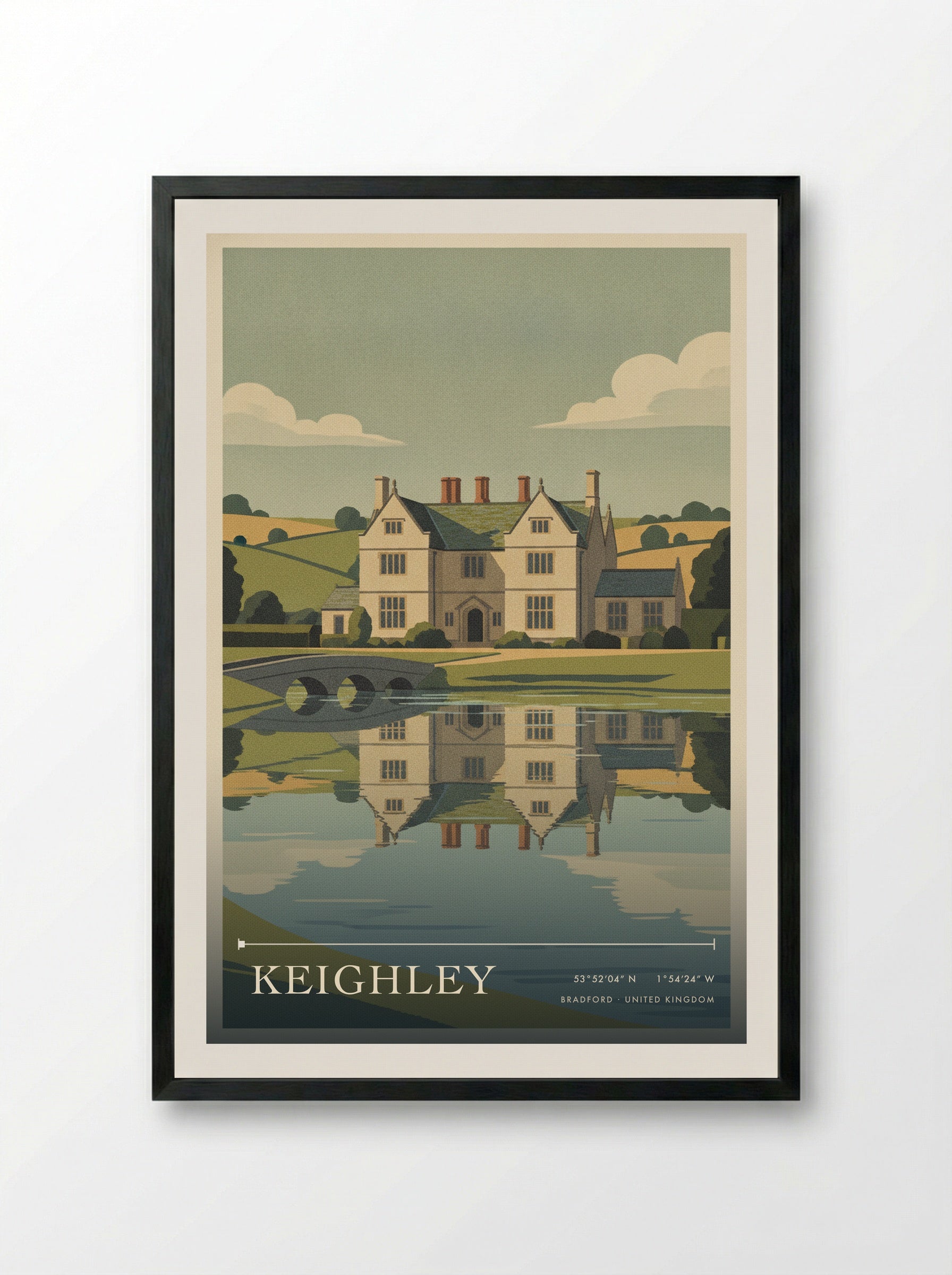 Keighley Bradford United Kingdom Travel Poster - Framed Print Black