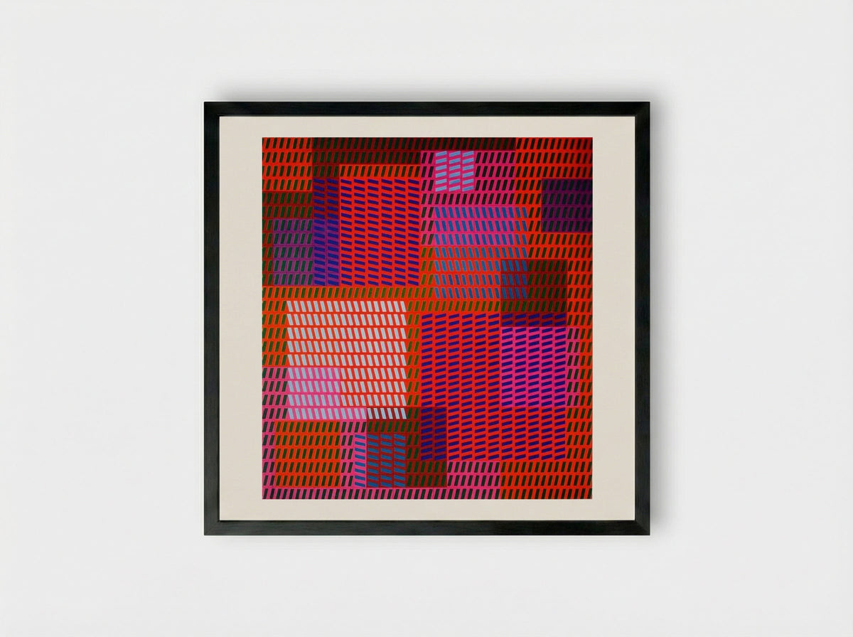 Keiho C1 - Victor Vasarely - Framed Print Black