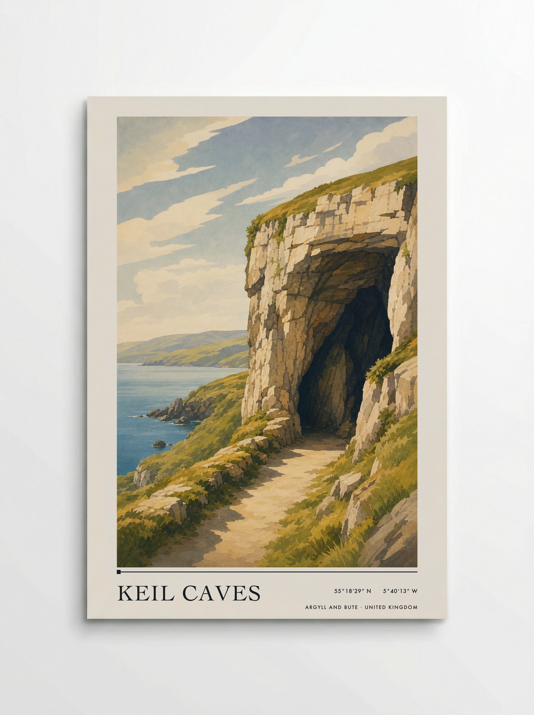 Keil Caves Argyll and Bute United Kingdom Travel Poster - Poster
