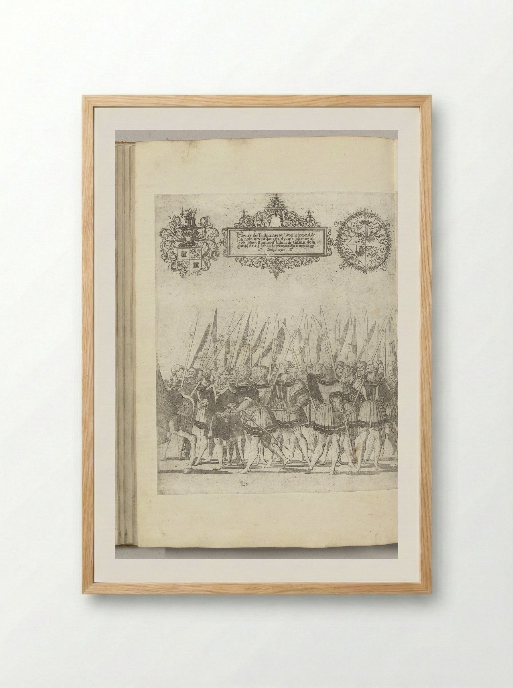 Keizerlijke garde, plaat DD - Nicolaas Hogenberg - Framed Print Wood