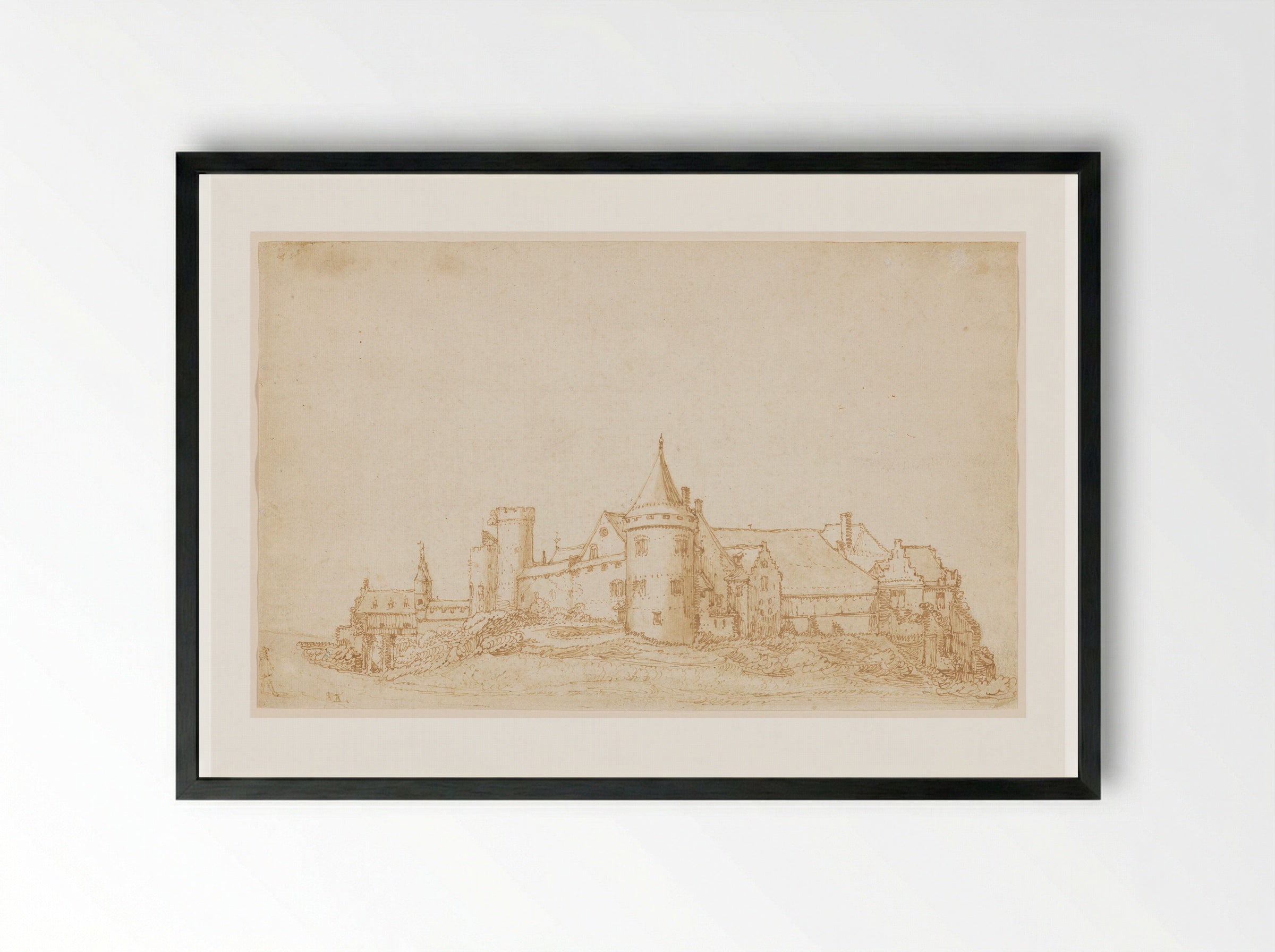 Keizersberg Castle in Leuven - Jan van de Velde II - Framed Print Black