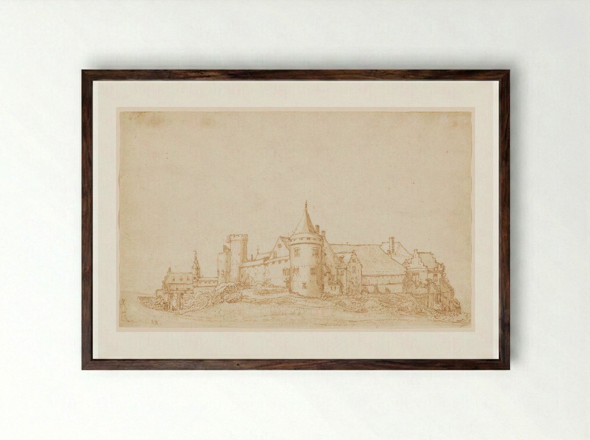 Keizersberg Castle in Leuven - Jan van de Velde II - Framed Print Dark Wood