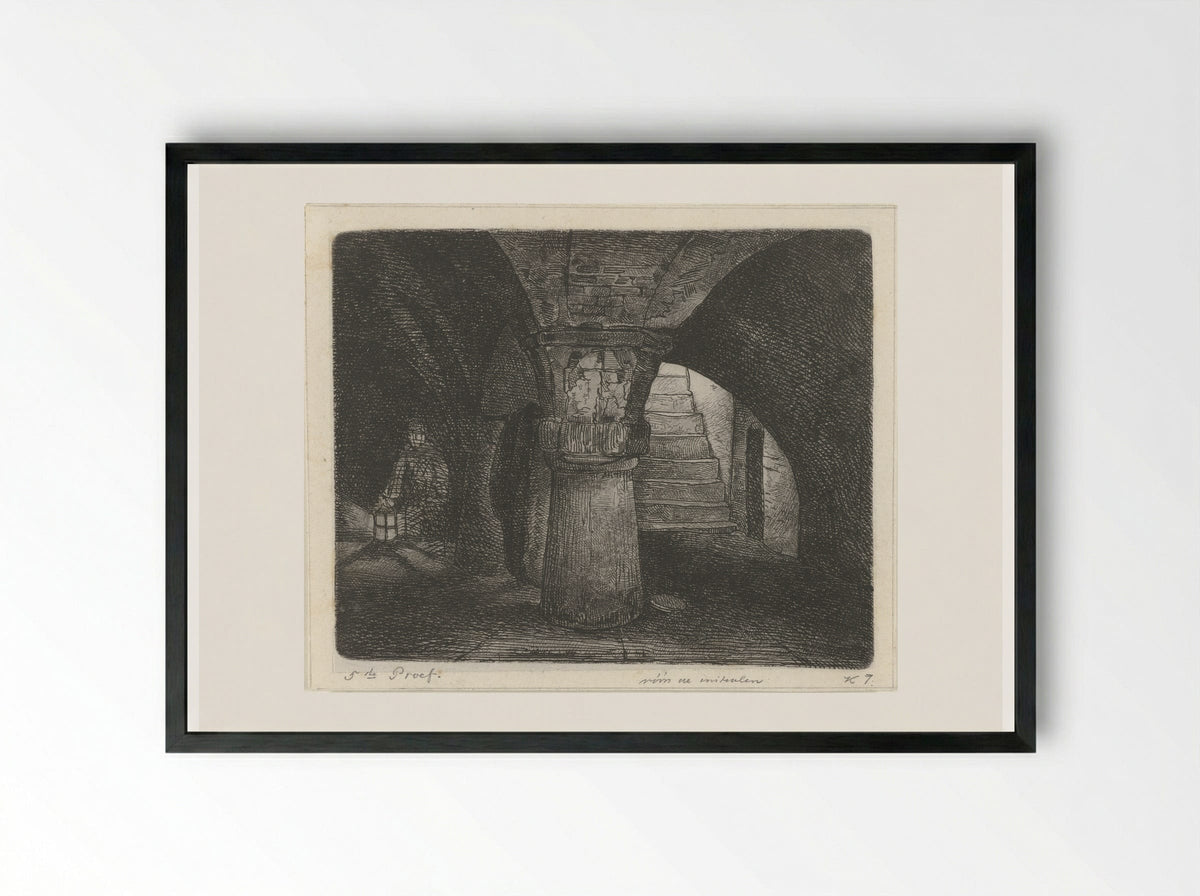 Keldergewelf (Cellar Vault) - Jacobus Ludovicus Cornet - Framed Print Black
