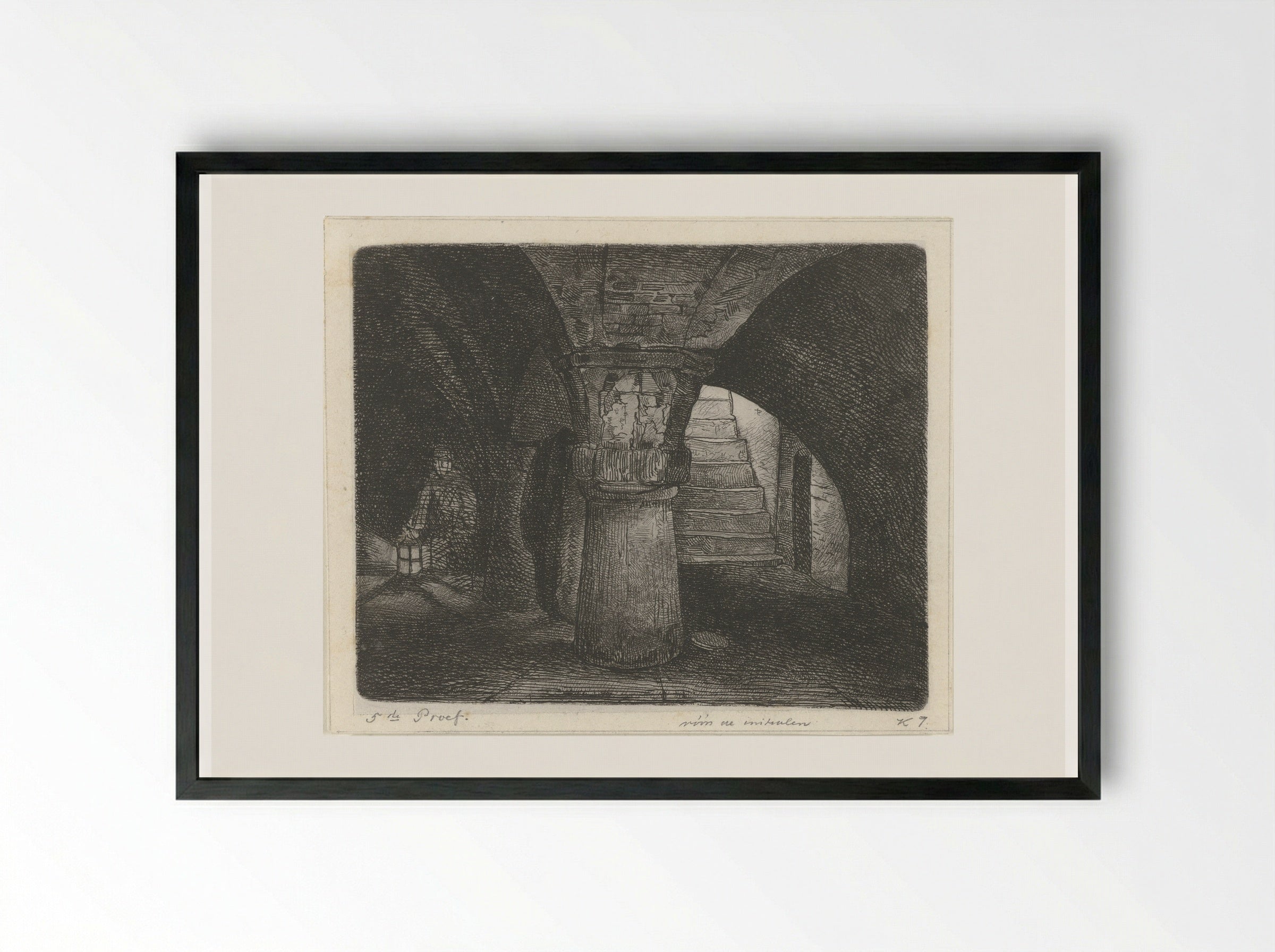 Keldergewelf (Cellar Vault) - Jacobus Ludovicus Cornet - Framed Print Black
