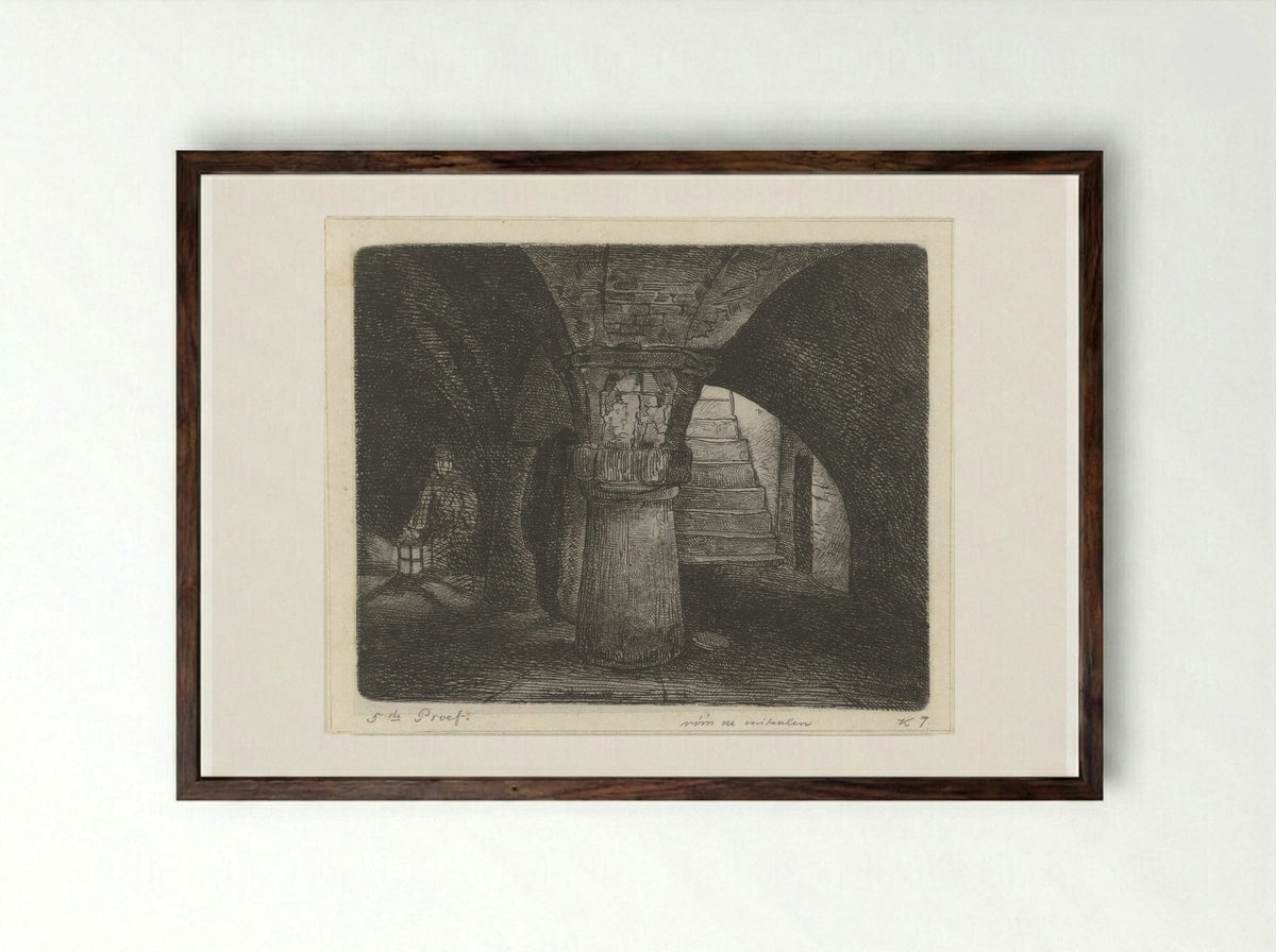 Keldergewelf (Cellar Vault) - Jacobus Ludovicus Cornet - Framed Print Dark Wood