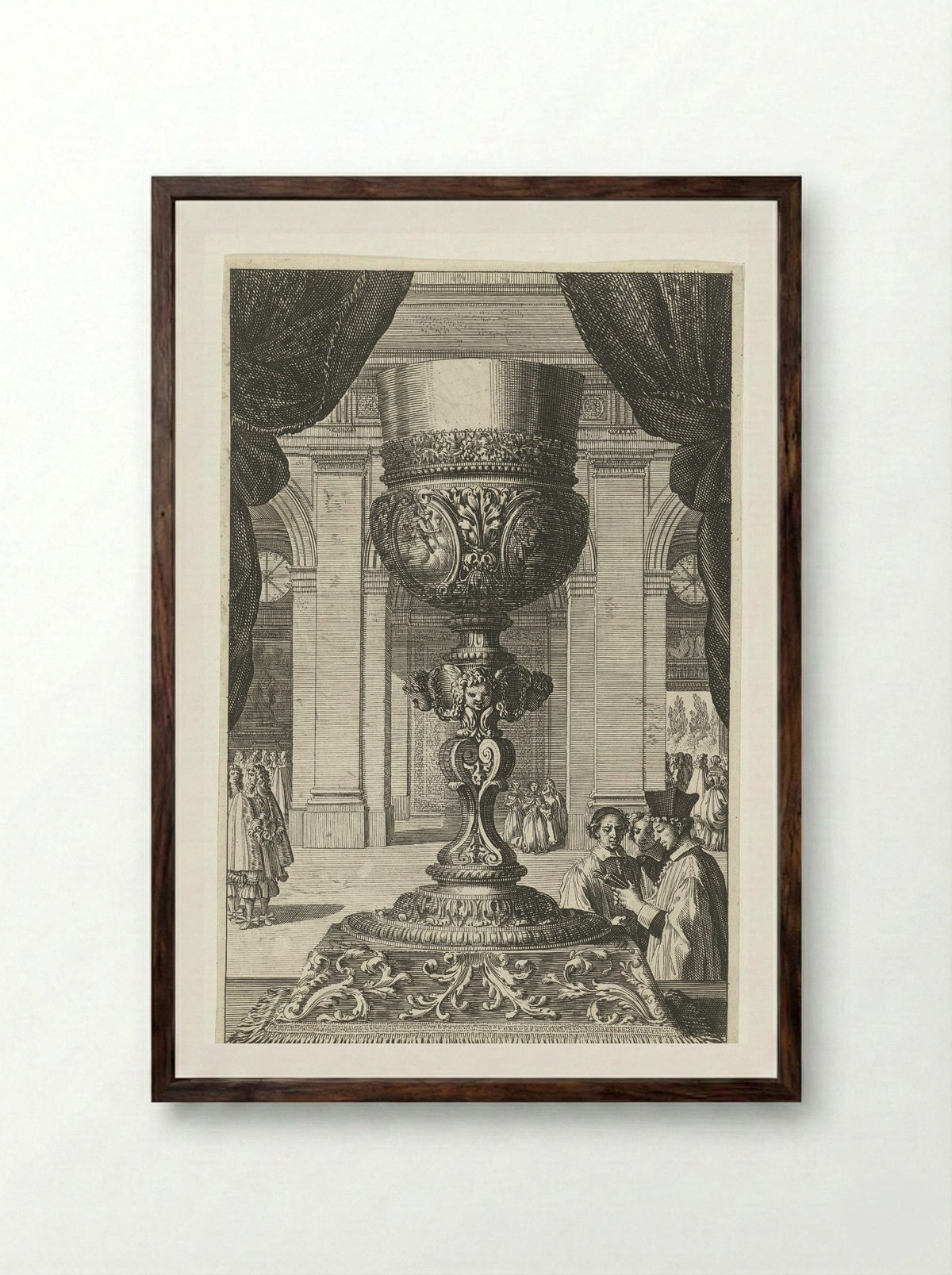 Kelk voor muur van kerk - Jean Lepautre - Framed Print Dark Wood