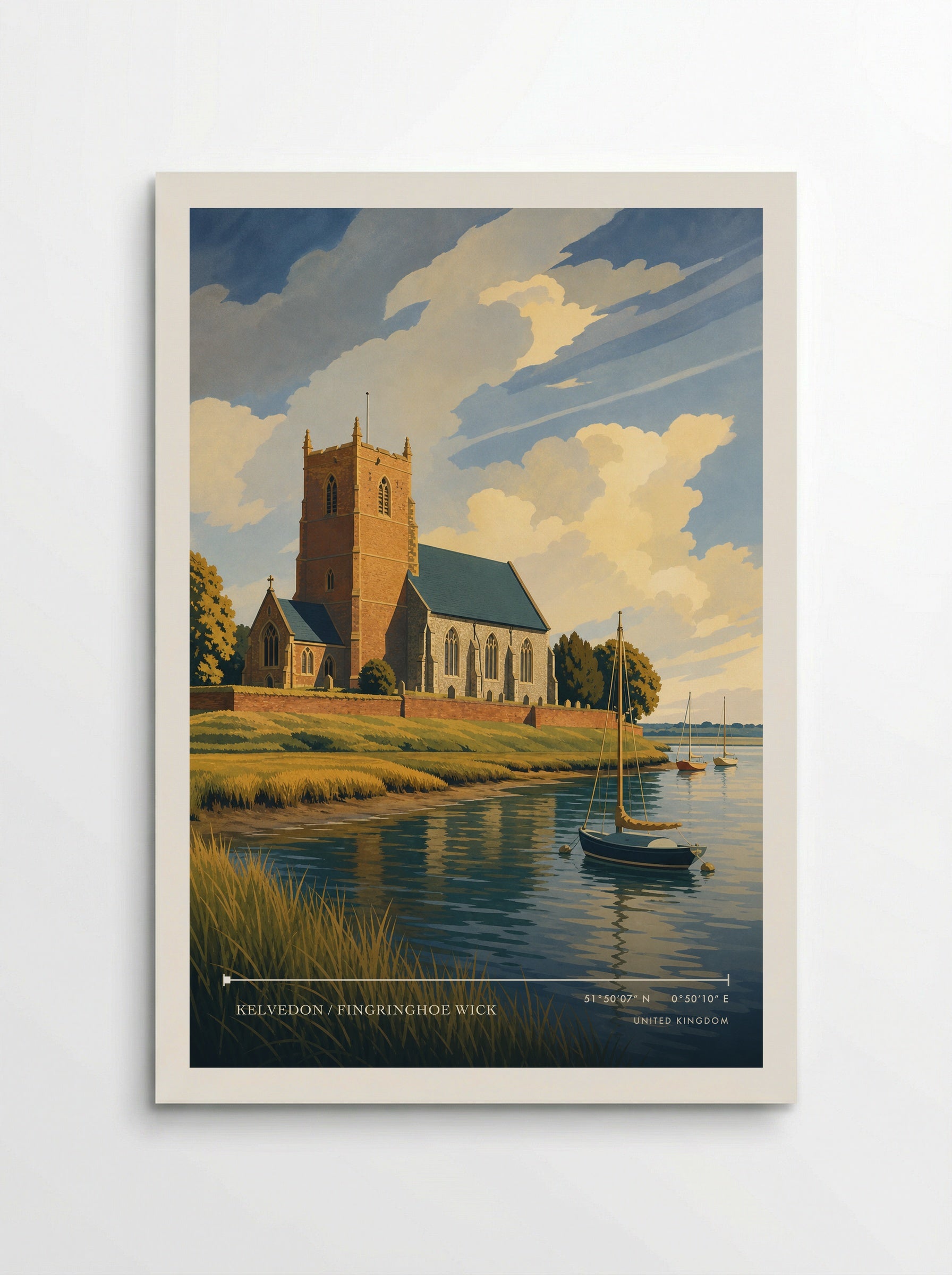 Kelvedon / Fingringhoe Wick United Kingdom Travel Poster - Poster