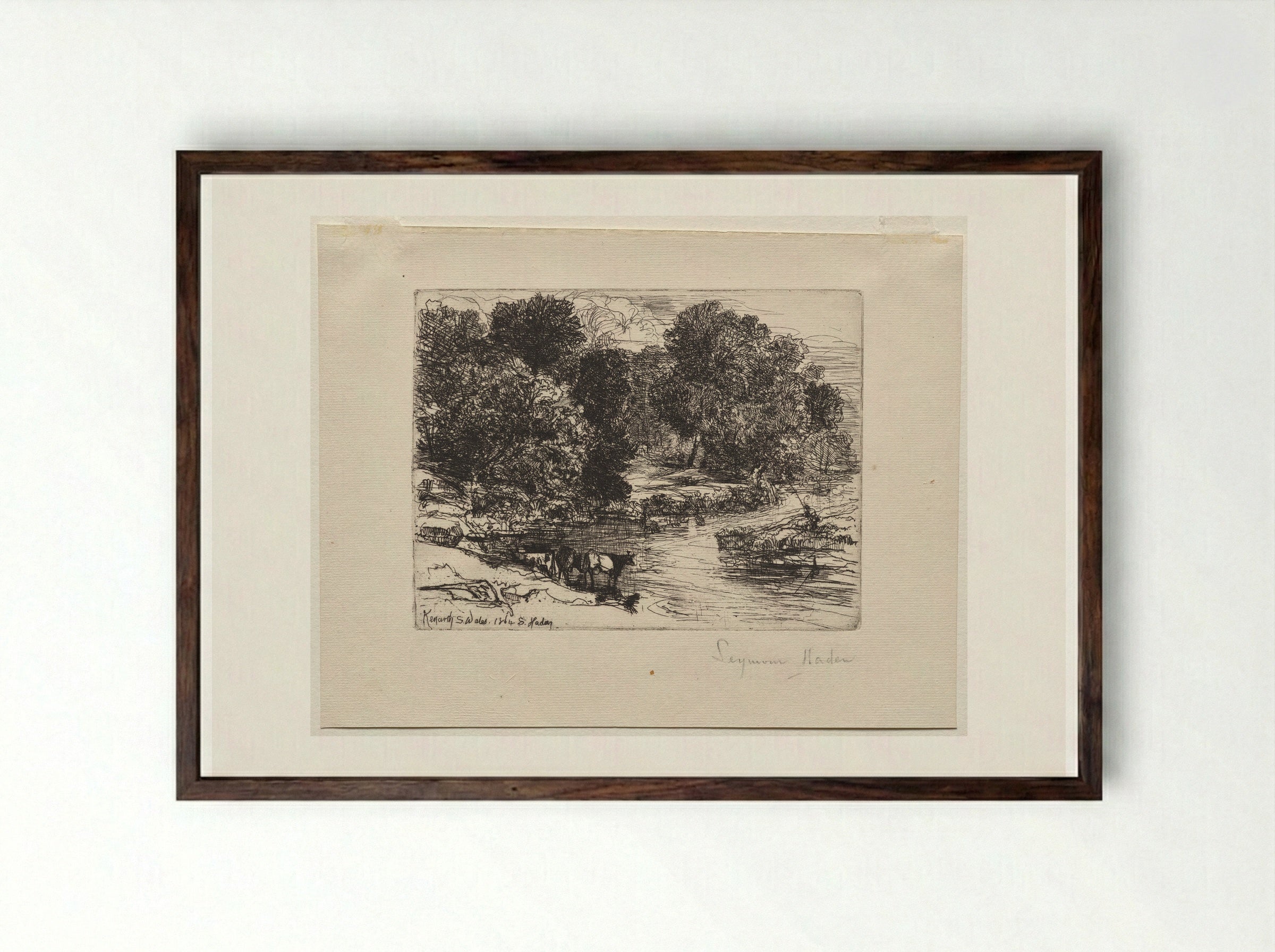 Kenarth - Francis Seymour Haden - Framed Print Dark Wood
