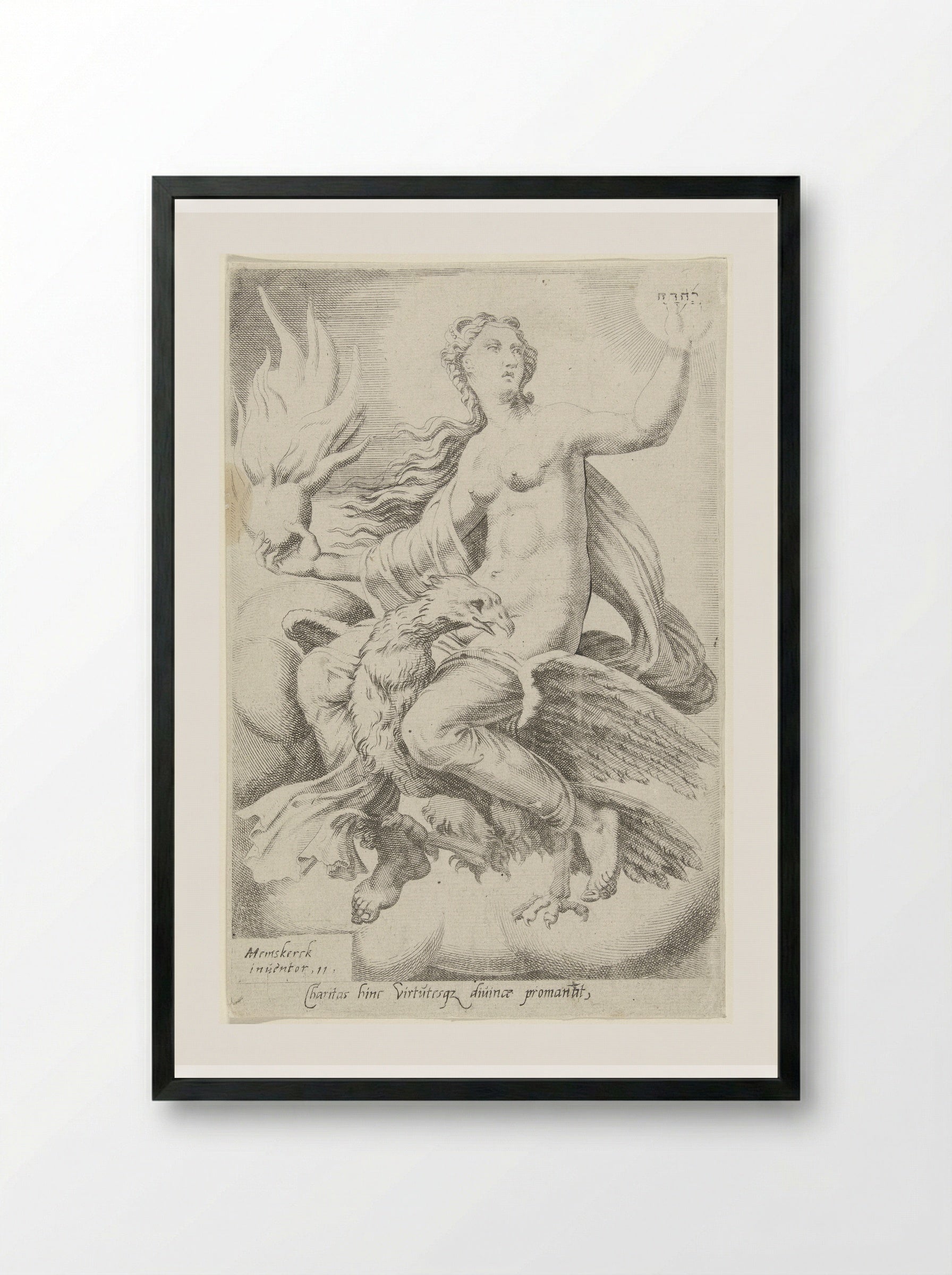 Kennis van God brengt liefdadigheid voort - Dirck Volckertsz. Coornhert - Framed Print Black