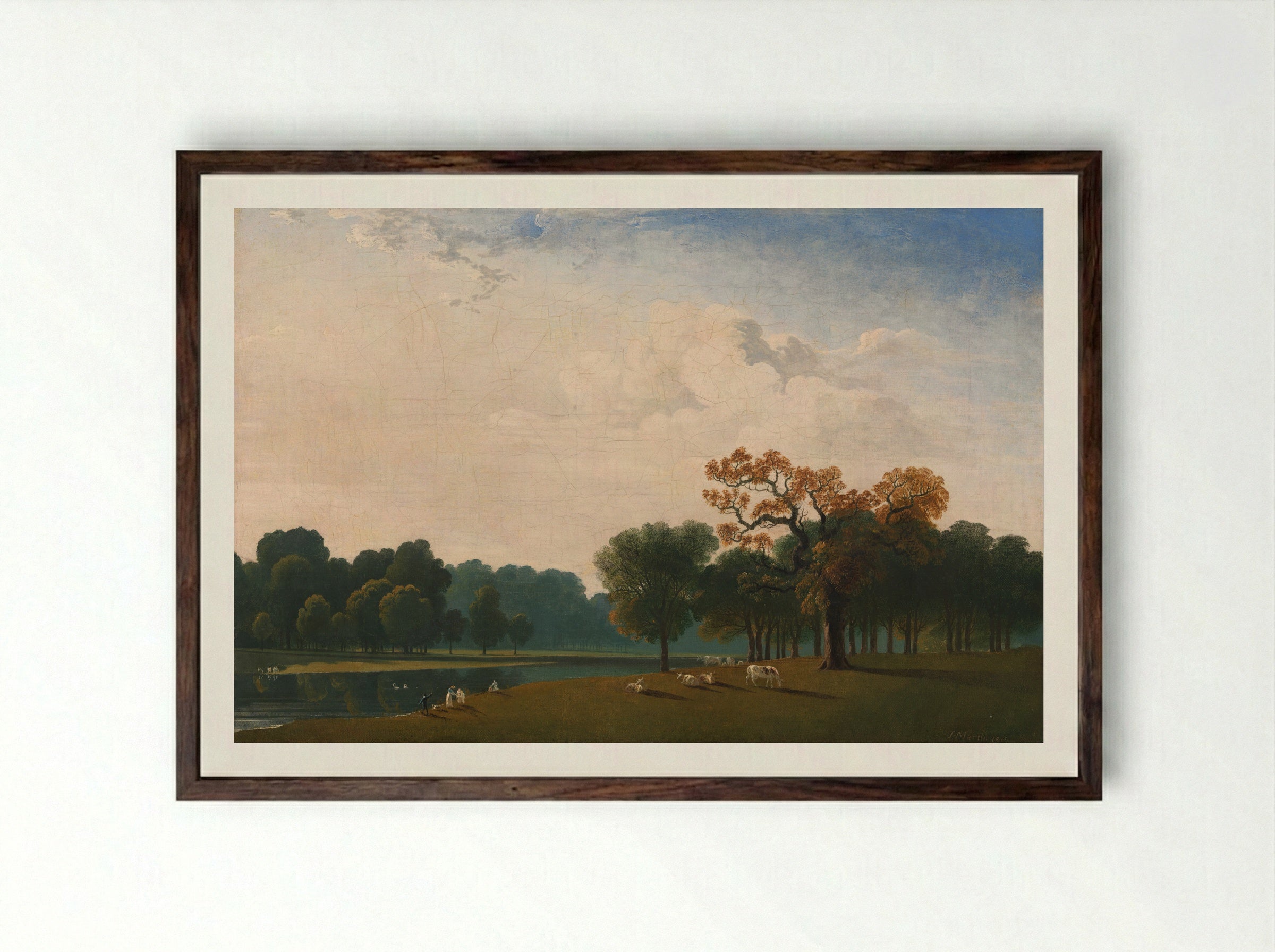 Kensington Gardens - John Martin - Framed Print Dark Wood