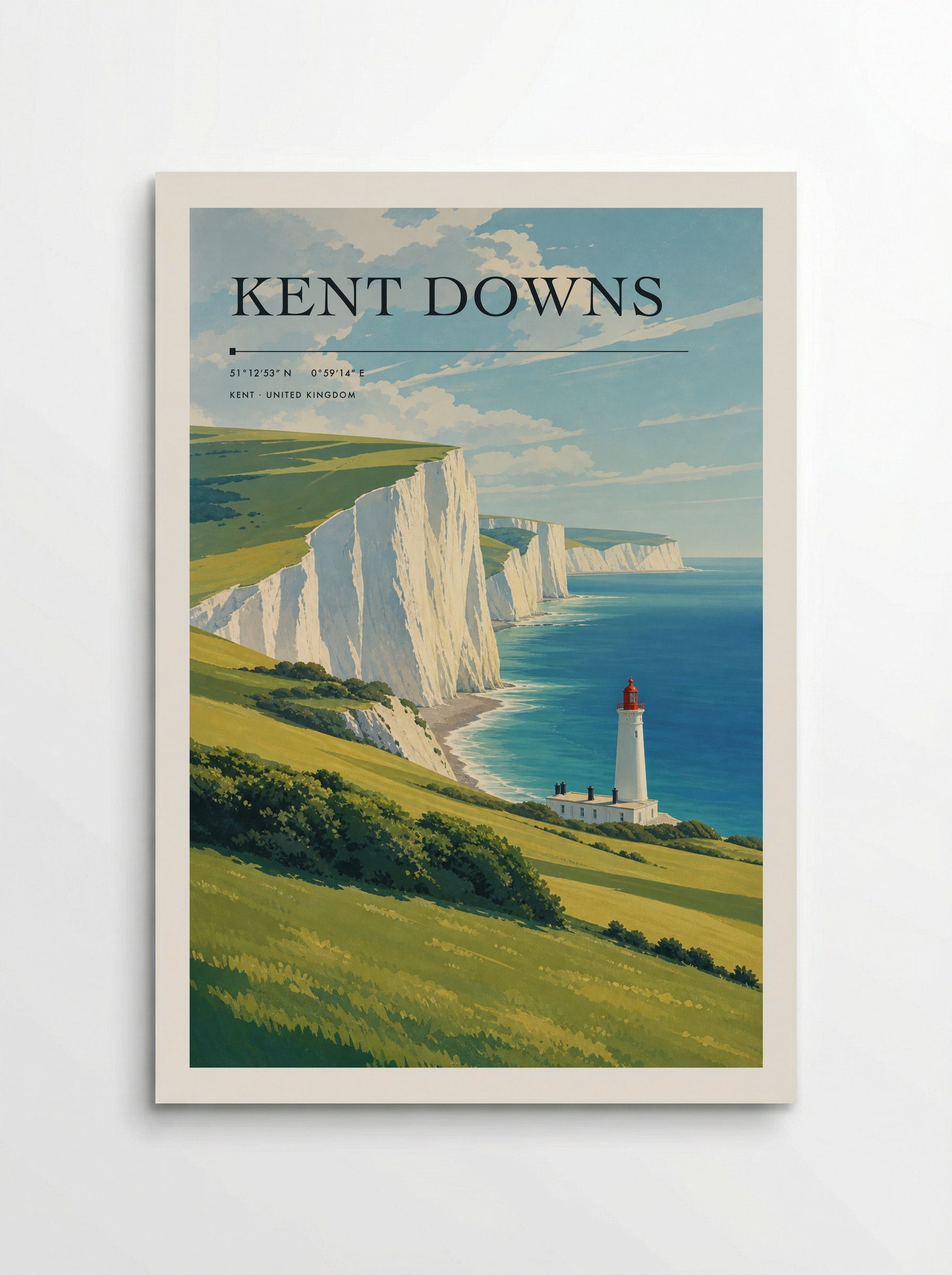 Kent Downs United Kingdom Travel Poster - Poster