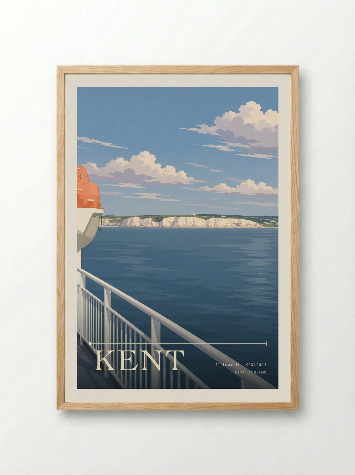 Kent | Travel Poster - Framed Print Wood