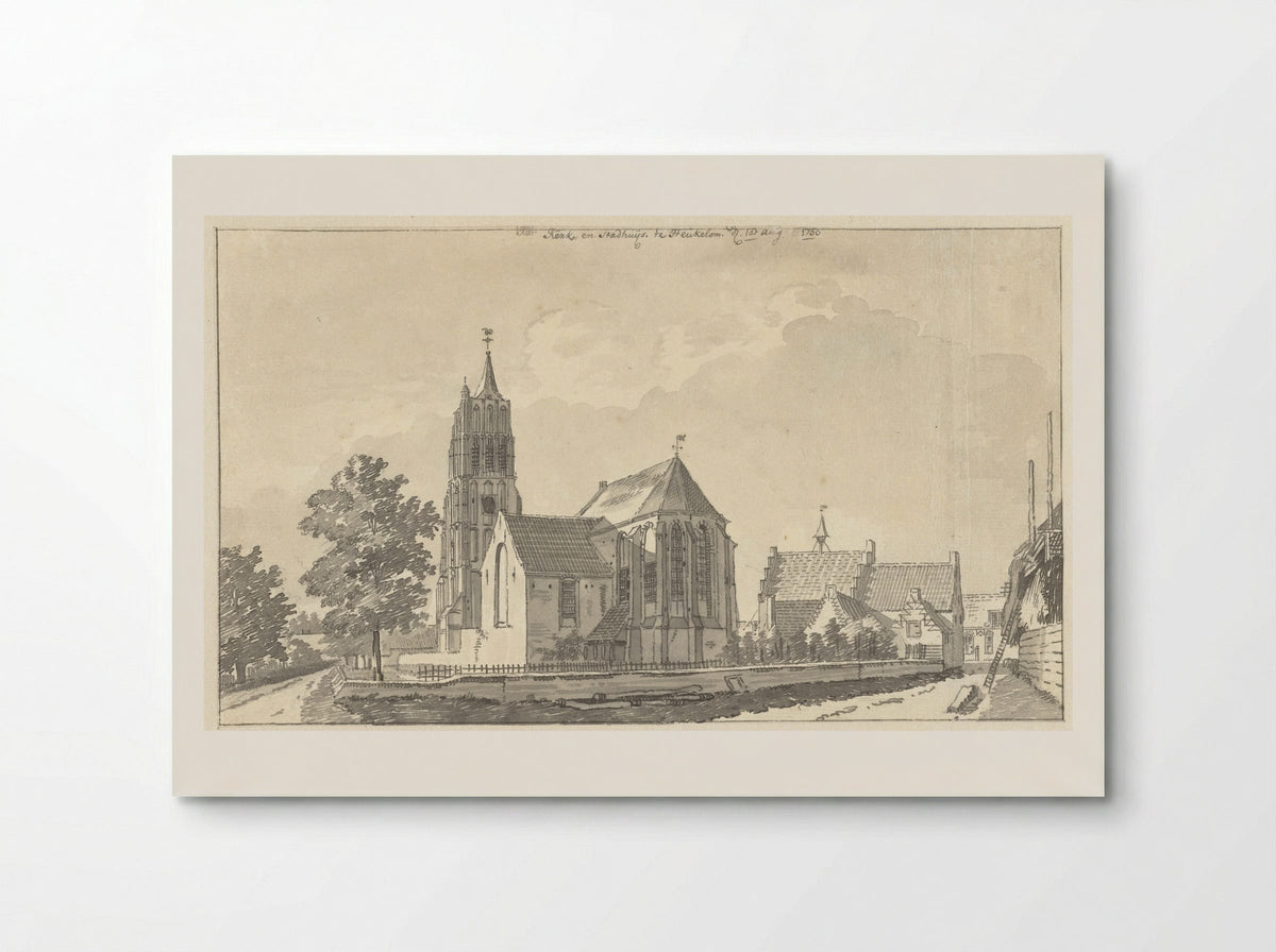 Kerk en stadhuis van Heukelom - Jan de Beijer - Poster