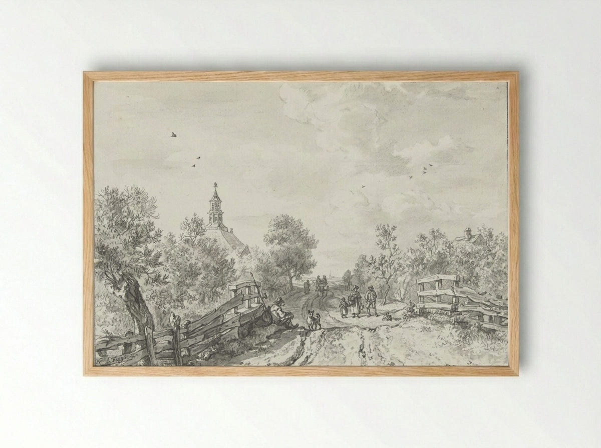 Kerk te Wilsveen - Karel la Fargue - Framed Print Wood