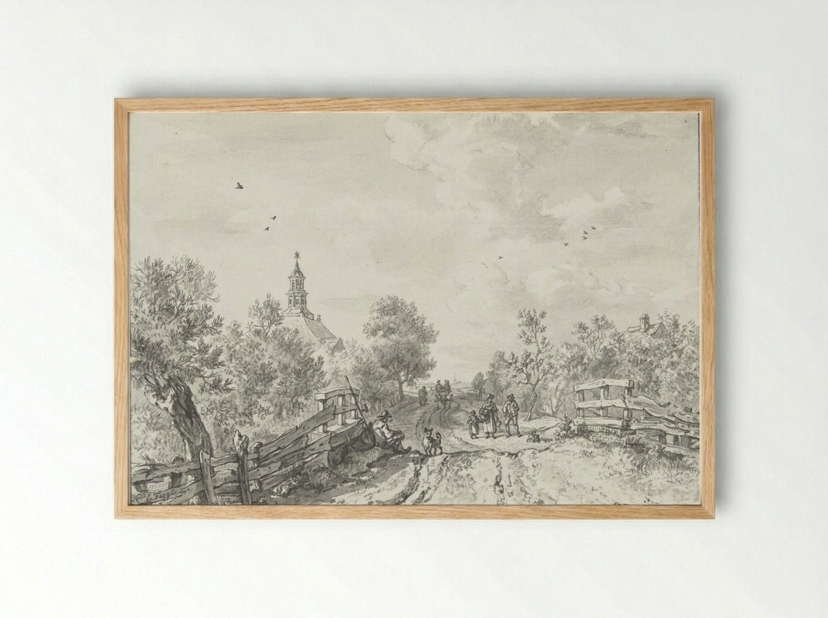 Kerk te Wilsveen - Karel la Fargue - Framed Print Wood