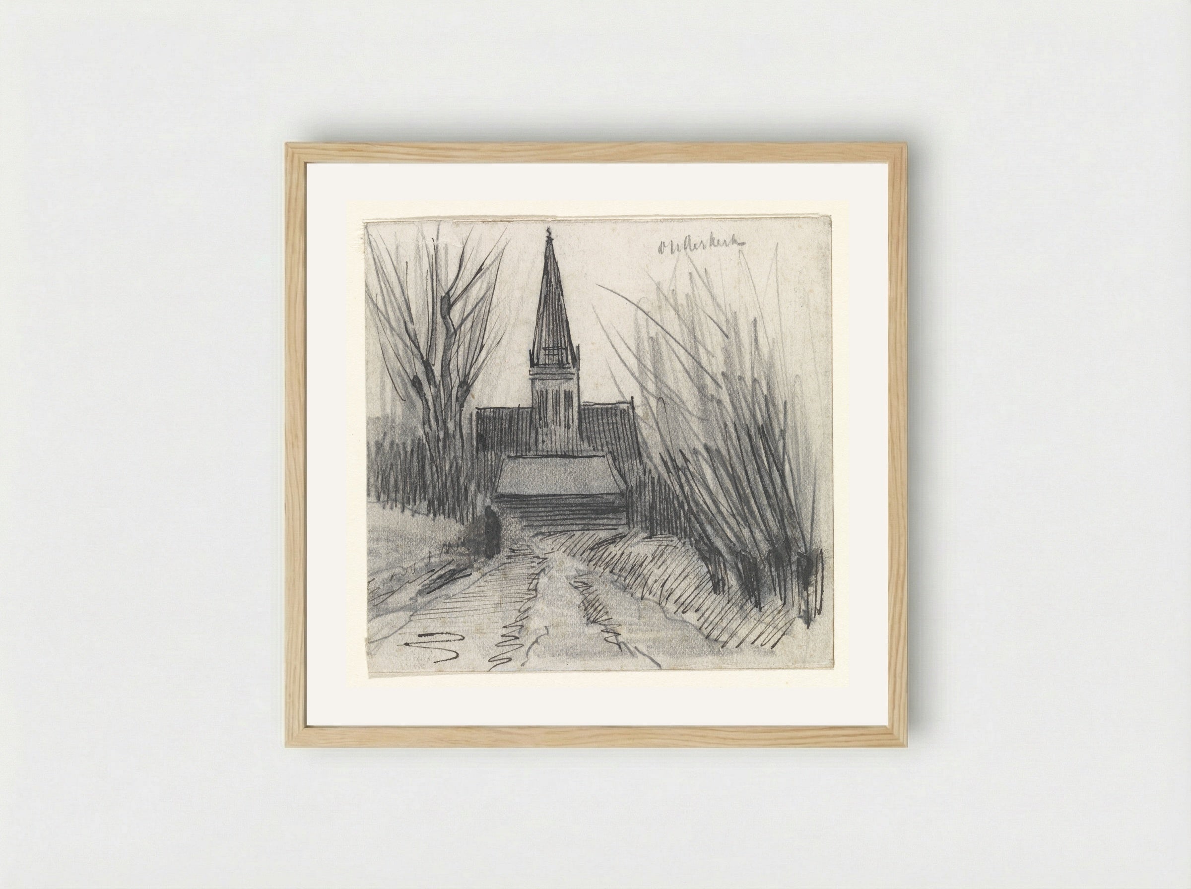 Kerk van Ouderkerk - Jan van Essen - Framed Print Wood